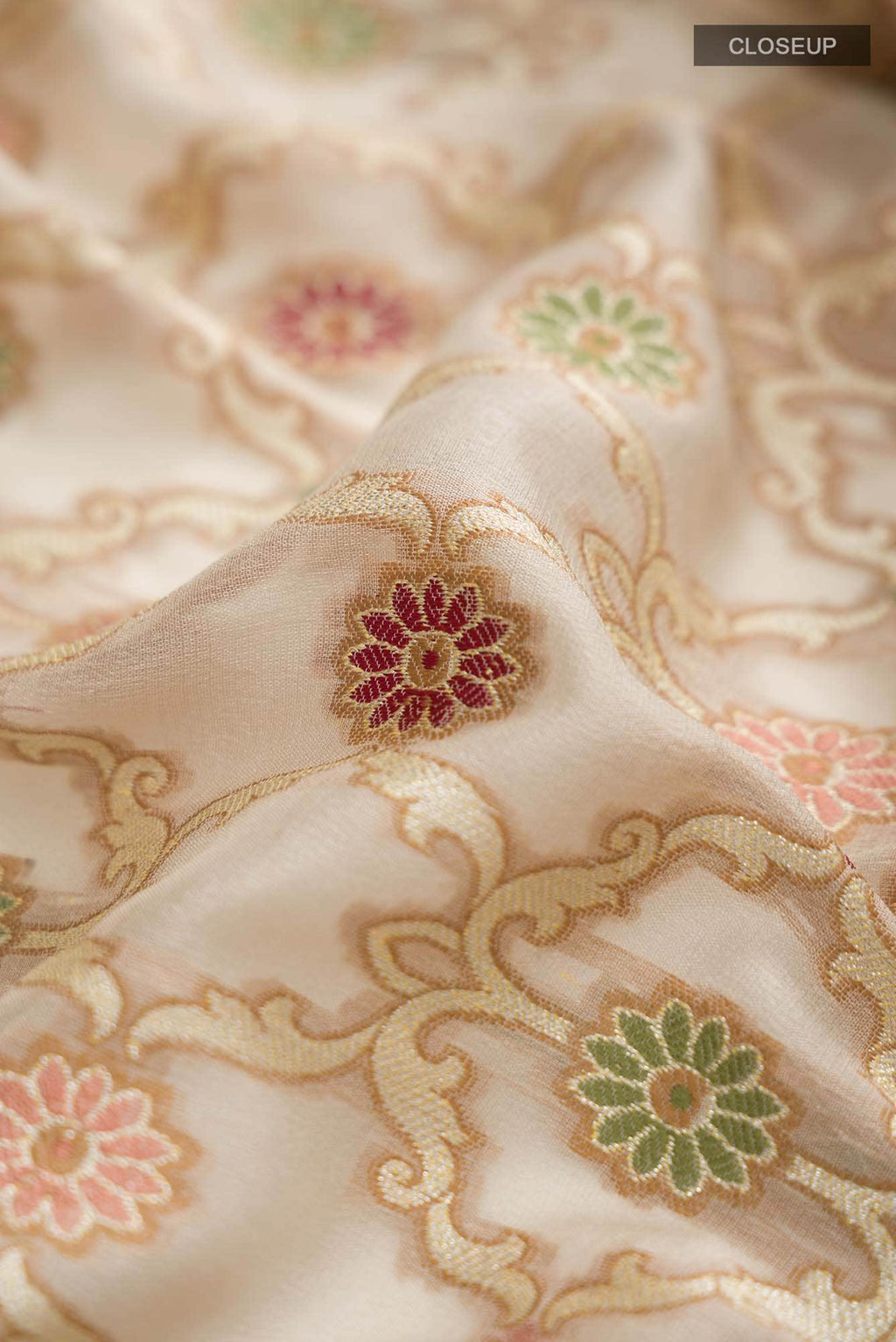 Beige Banarasi Georgette Saree