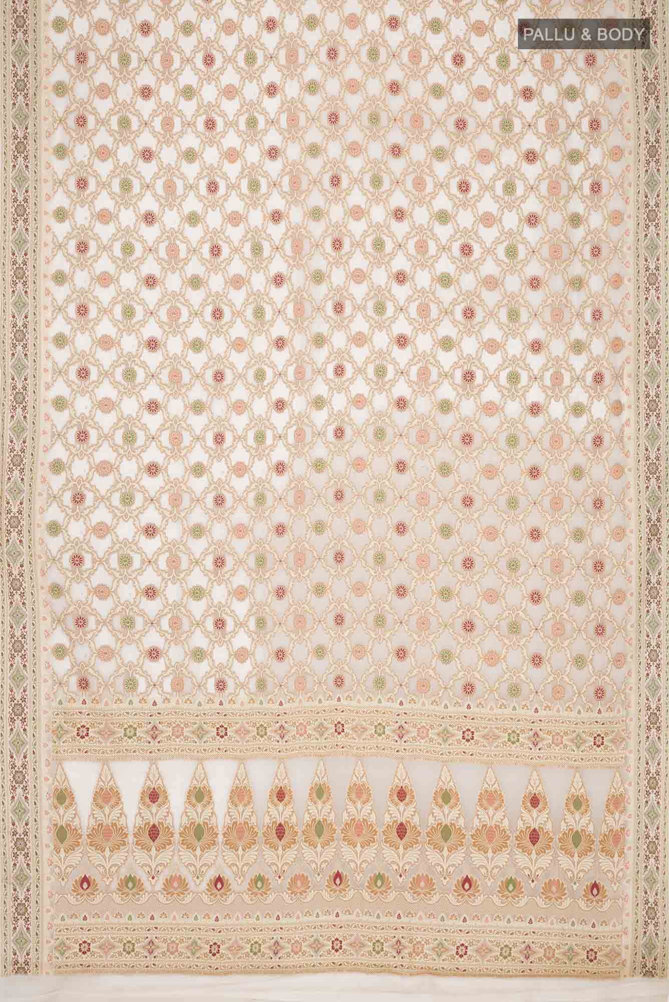 Beige Banarasi Georgette Saree