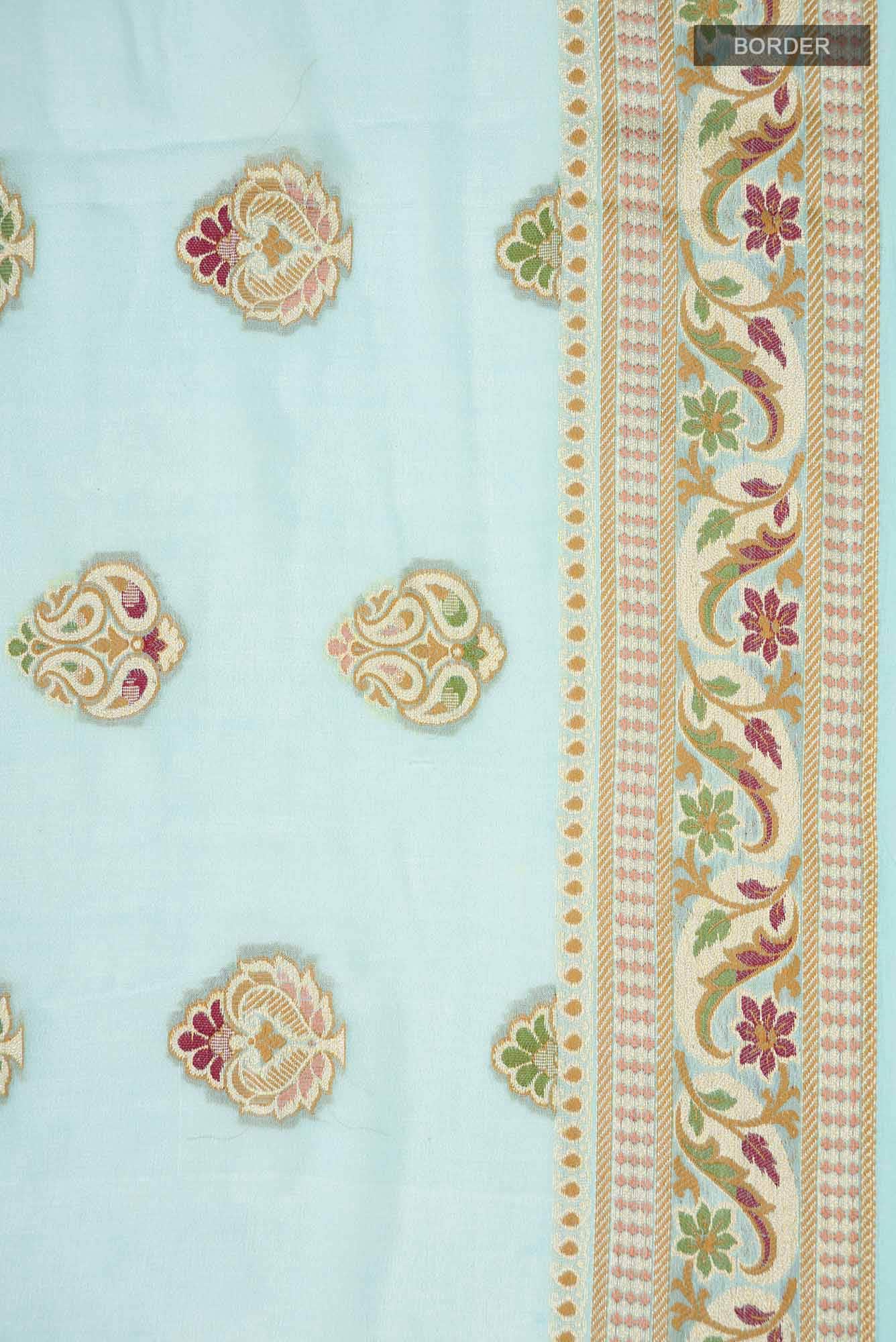 Blue Banarasi Georgette Saree