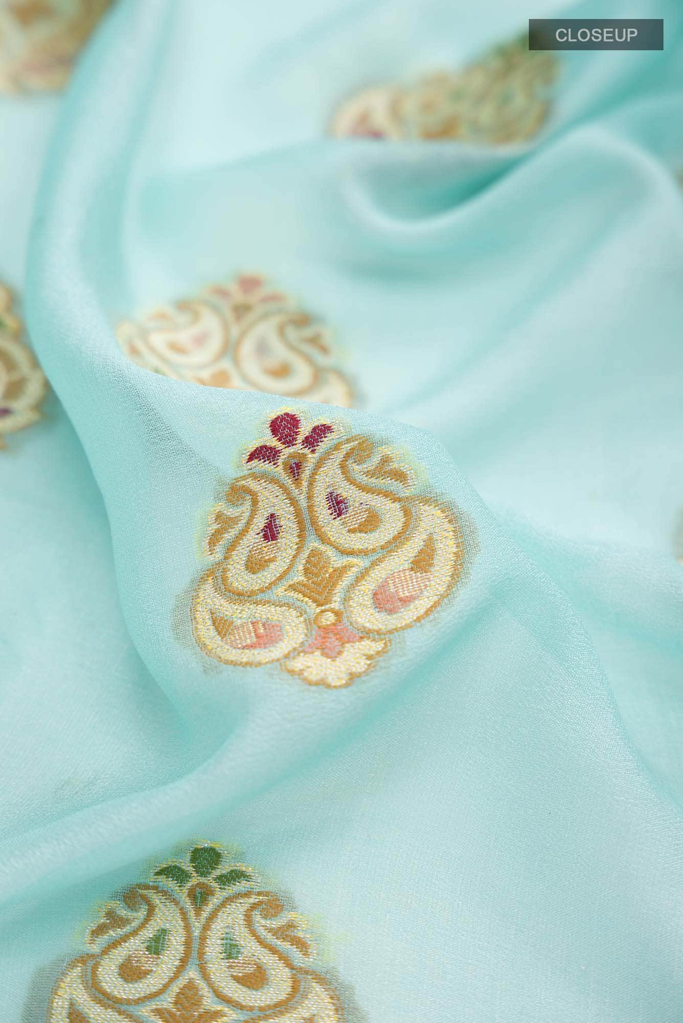 Blue Banarasi Georgette Saree