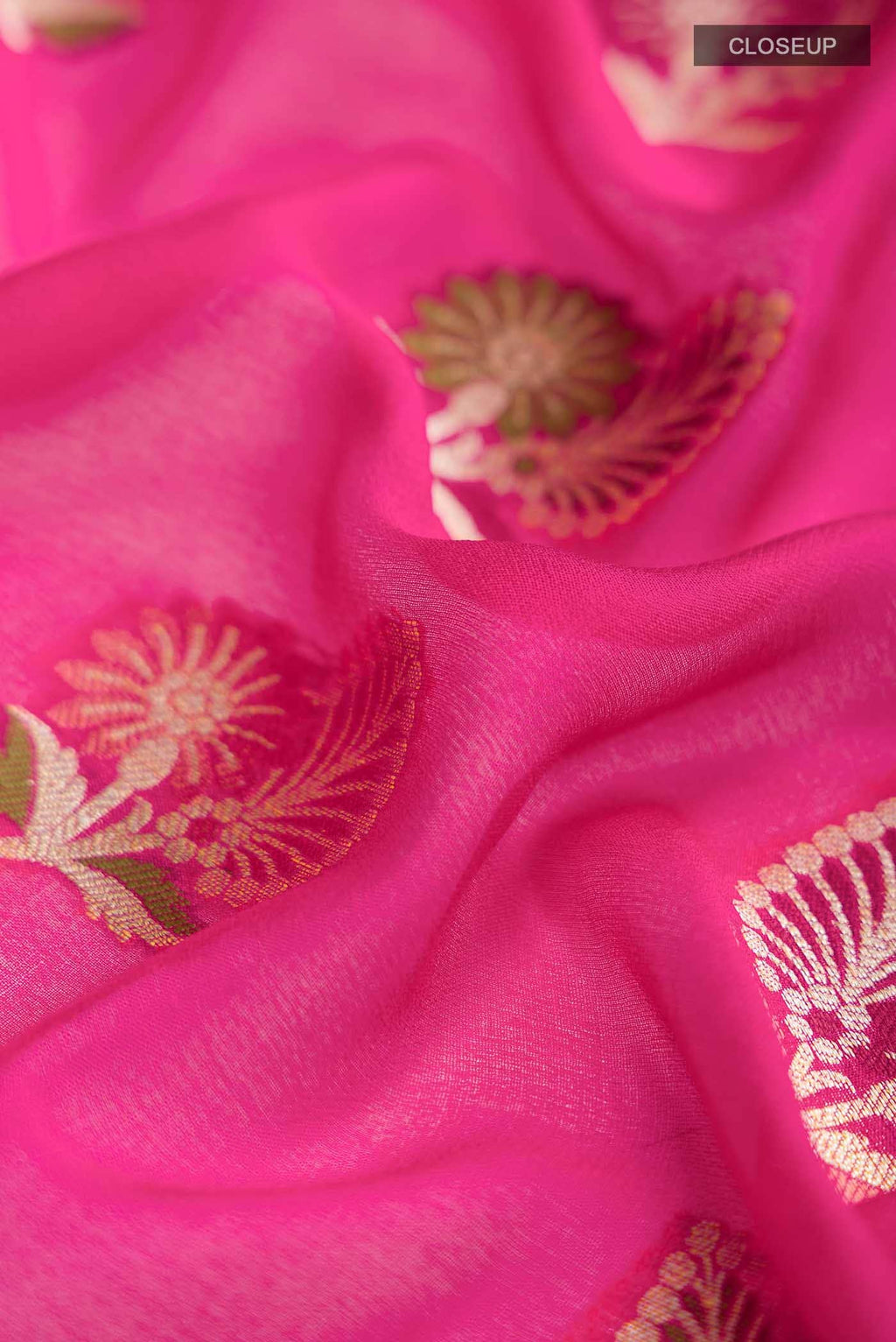 Pink Banarasi Georgette Saree