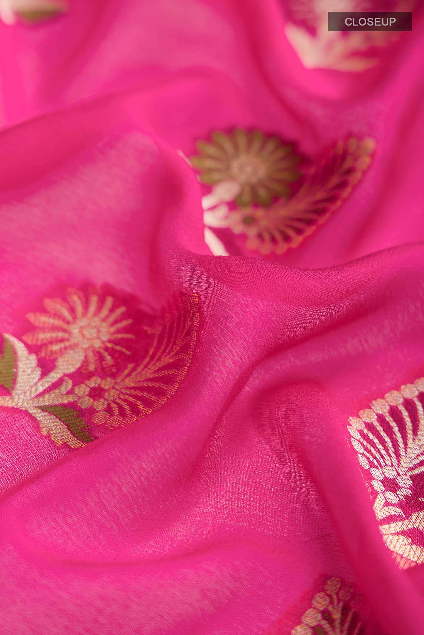Pink Banarasi Georgette Saree