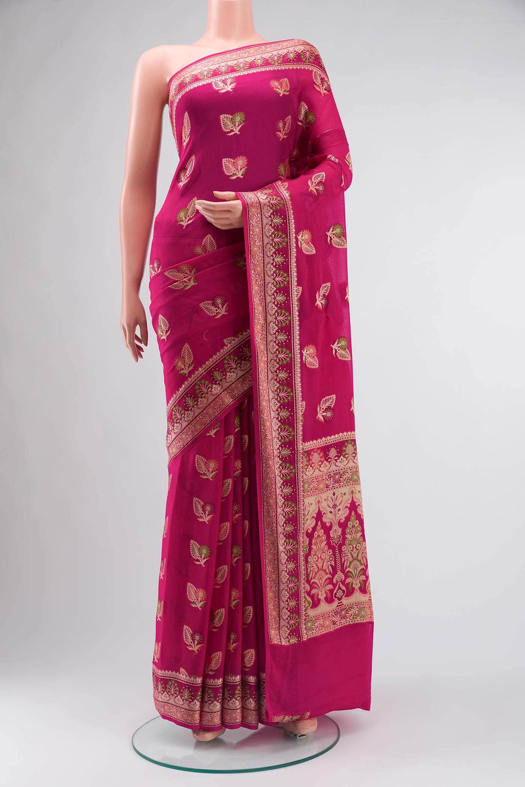 Pink Banarasi Georgette Saree