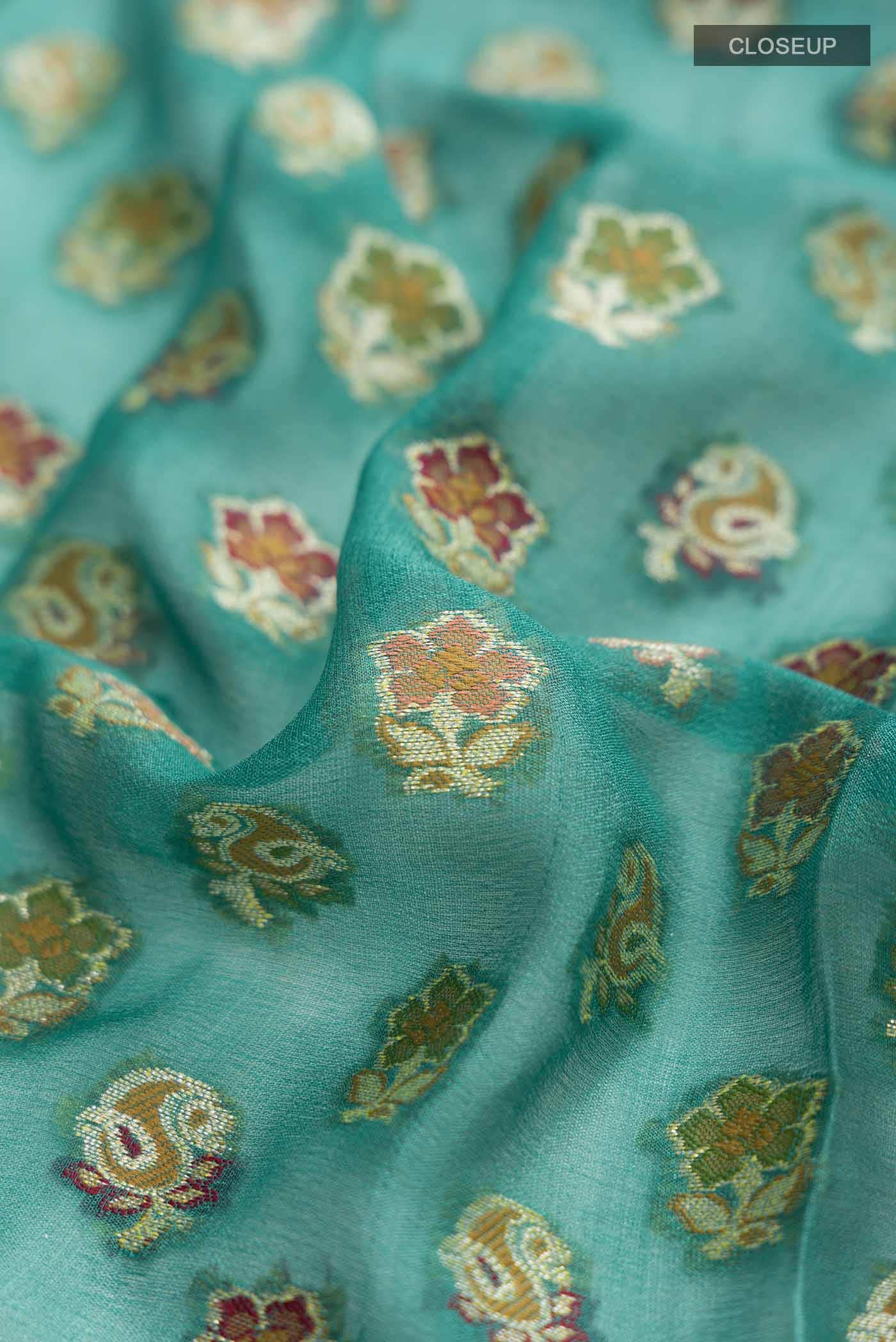 Green Banarasi Georgette Saree