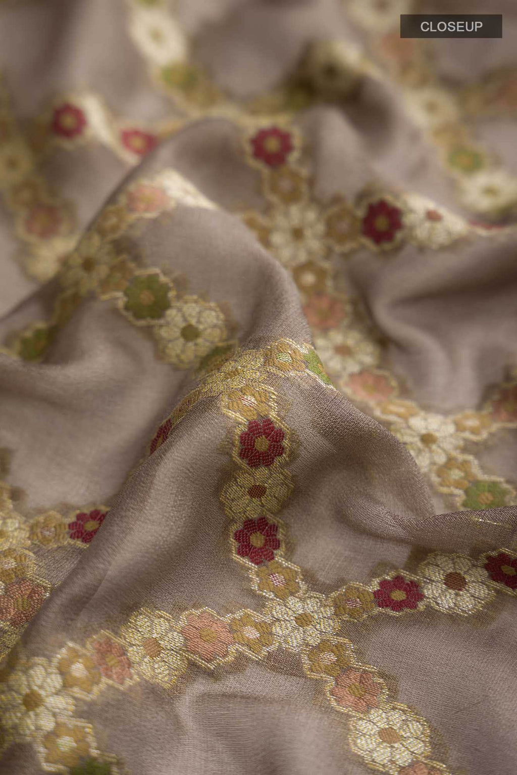 Brown Banarasi Georgette Saree