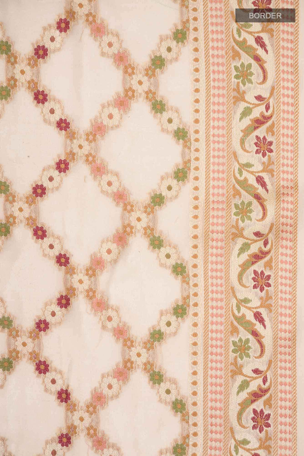Beige Banarasi Georgette Saree