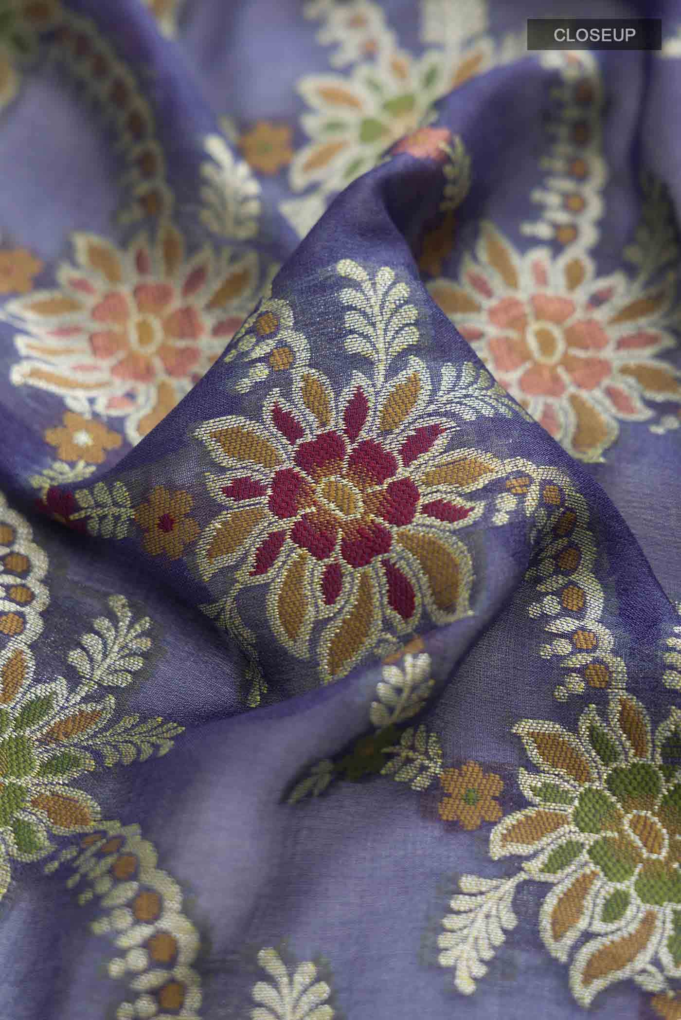 Blue Banarasi Georgette Saree