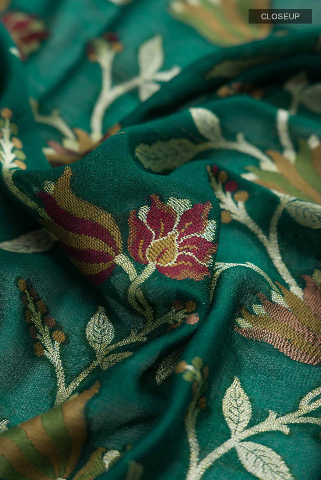 Green Banarasi Georgette Saree