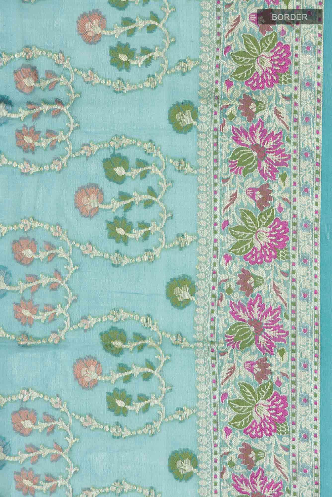 Blue Banarasi Georgette Saree