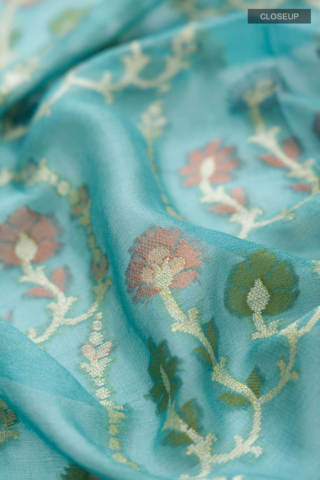 Blue Banarasi Georgette Saree