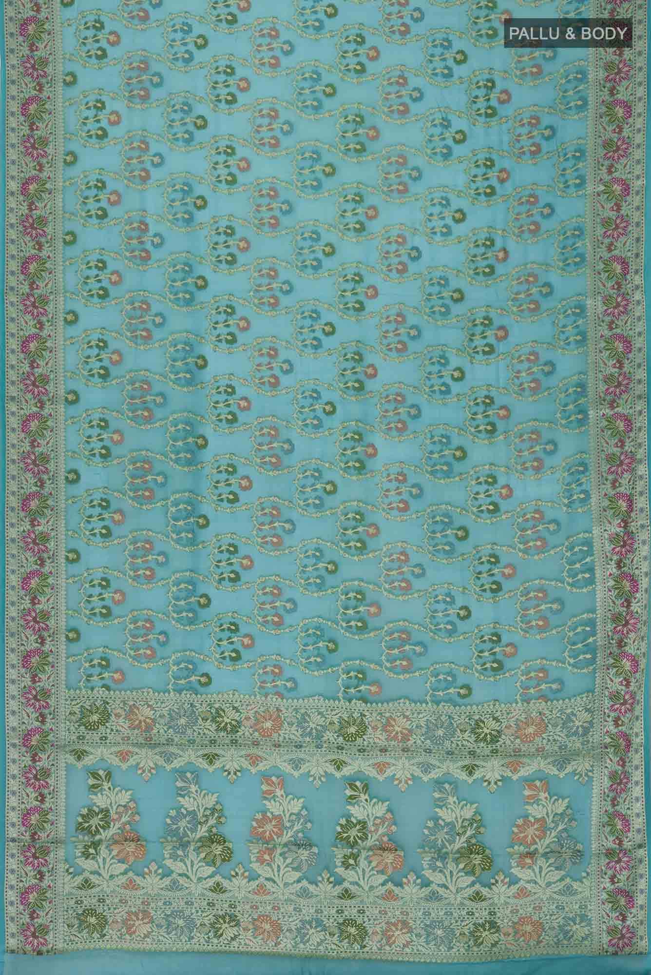 Blue Banarasi Georgette Saree