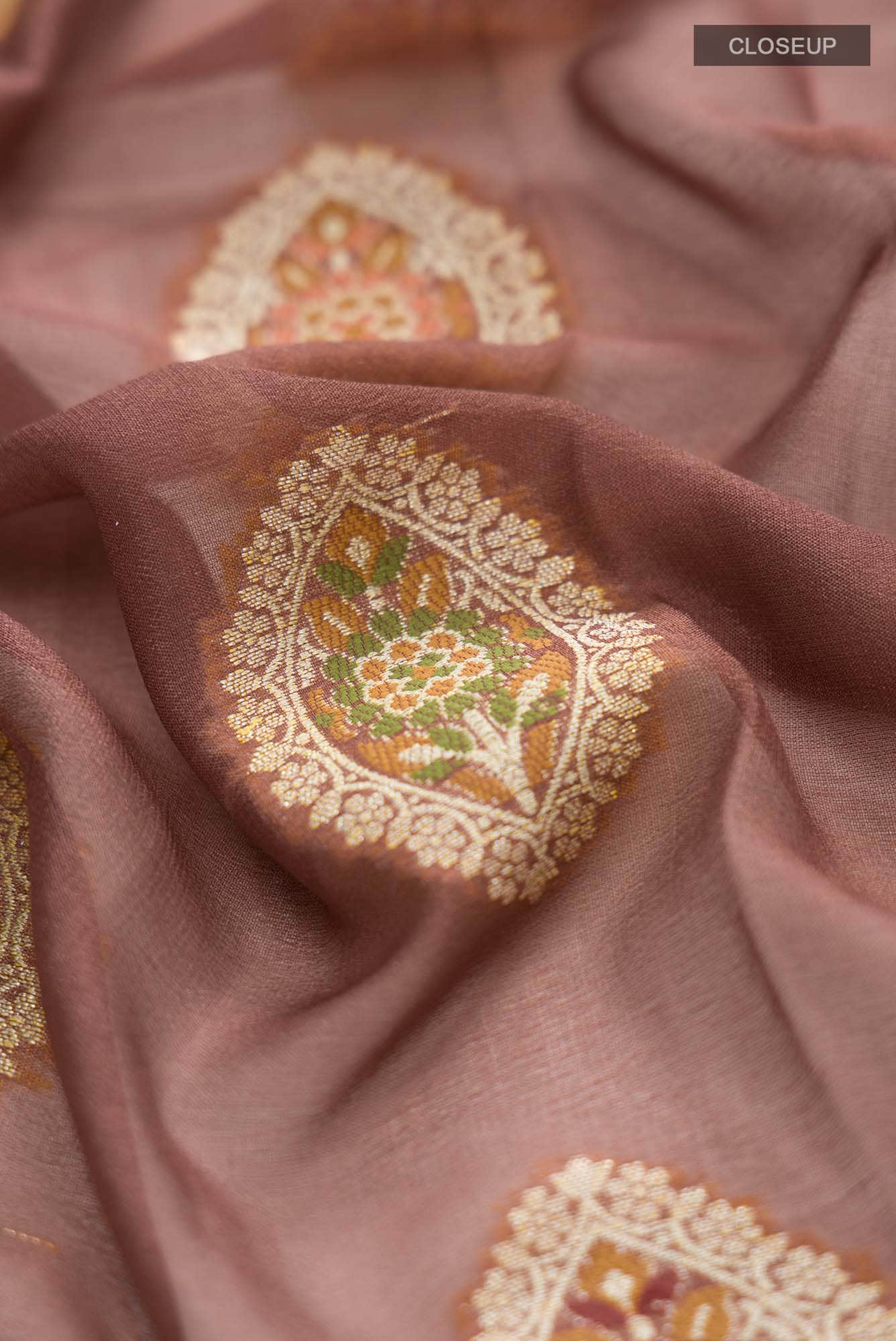 Brown Banarasi Georgette Saree