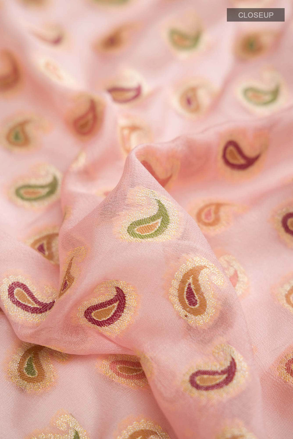 Peach Banarasi Georgette Saree