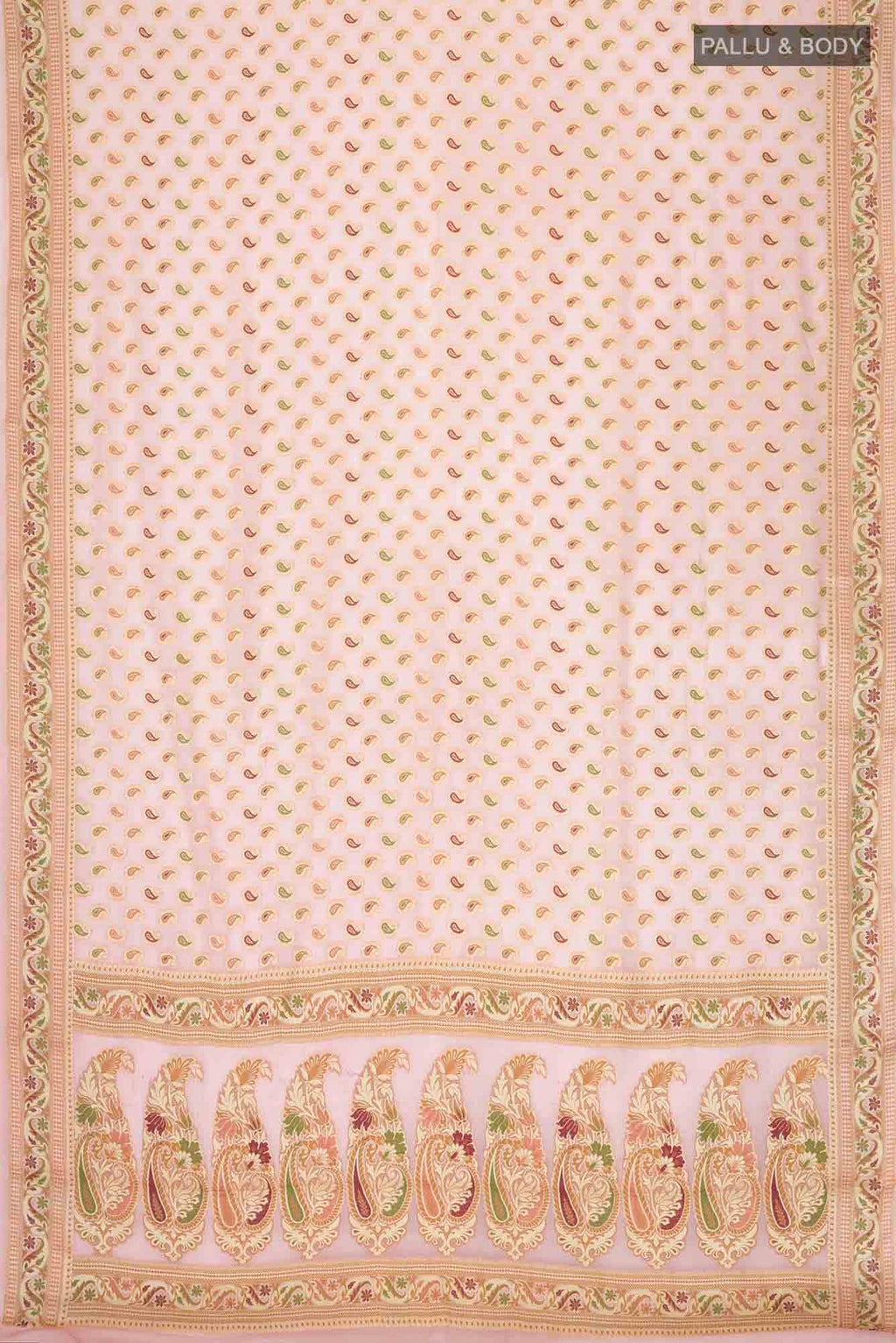 Peach Banarasi Georgette Saree