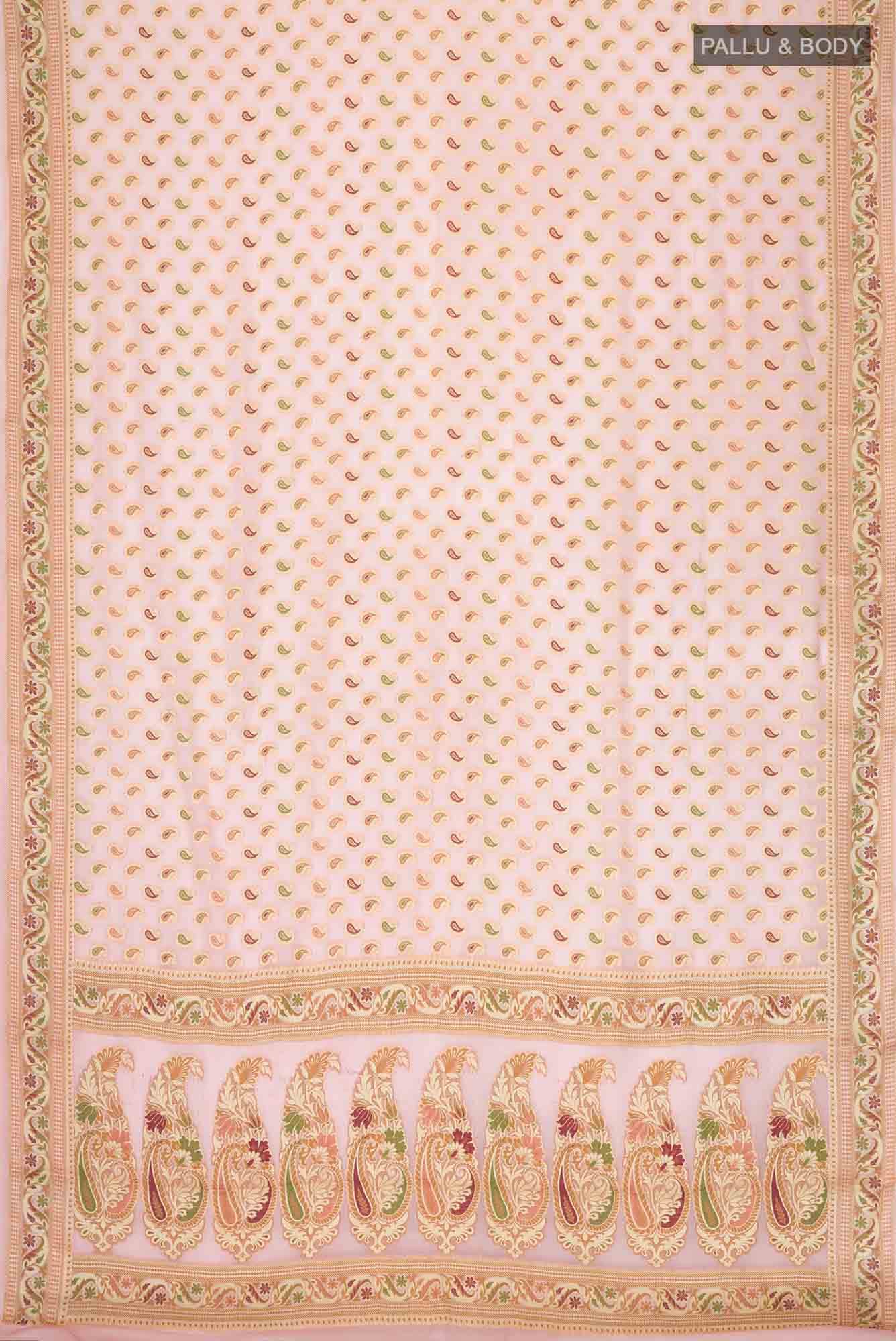 Peach Banarasi Georgette Saree