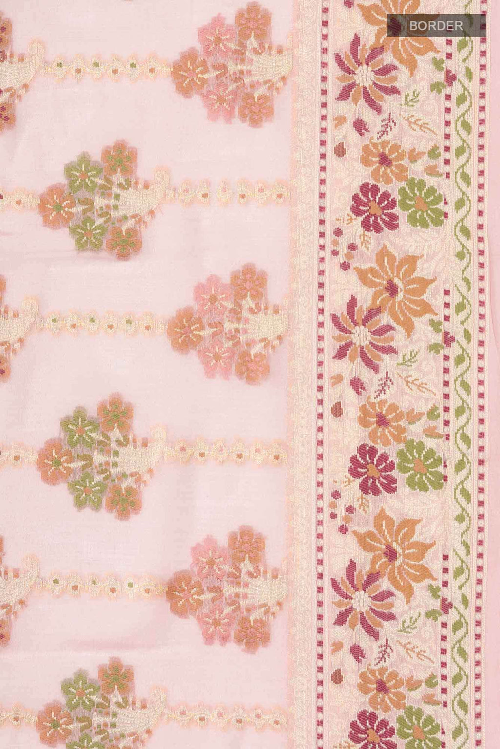 Peach Banarasi Georgette Saree