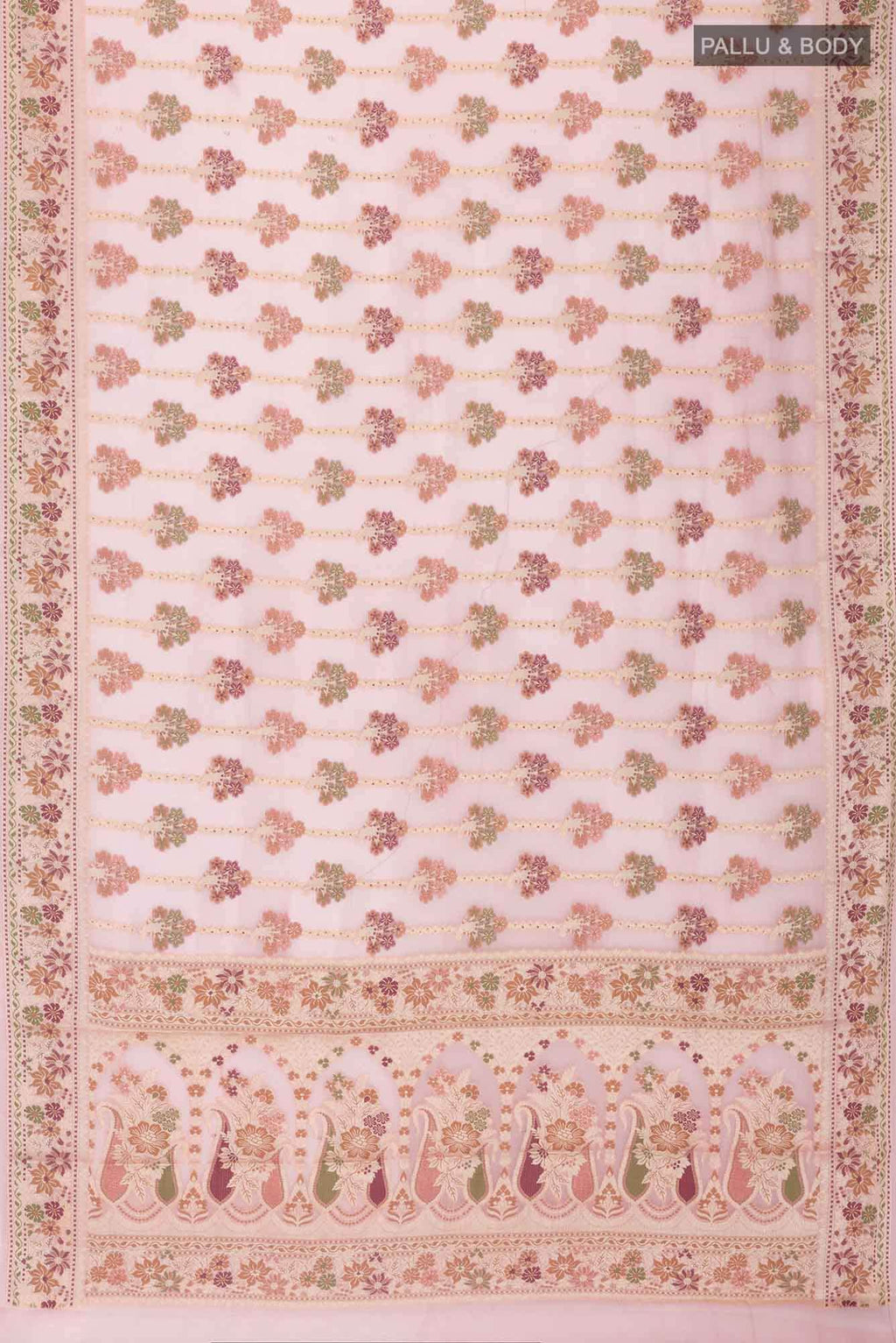 Peach Banarasi Georgette Saree