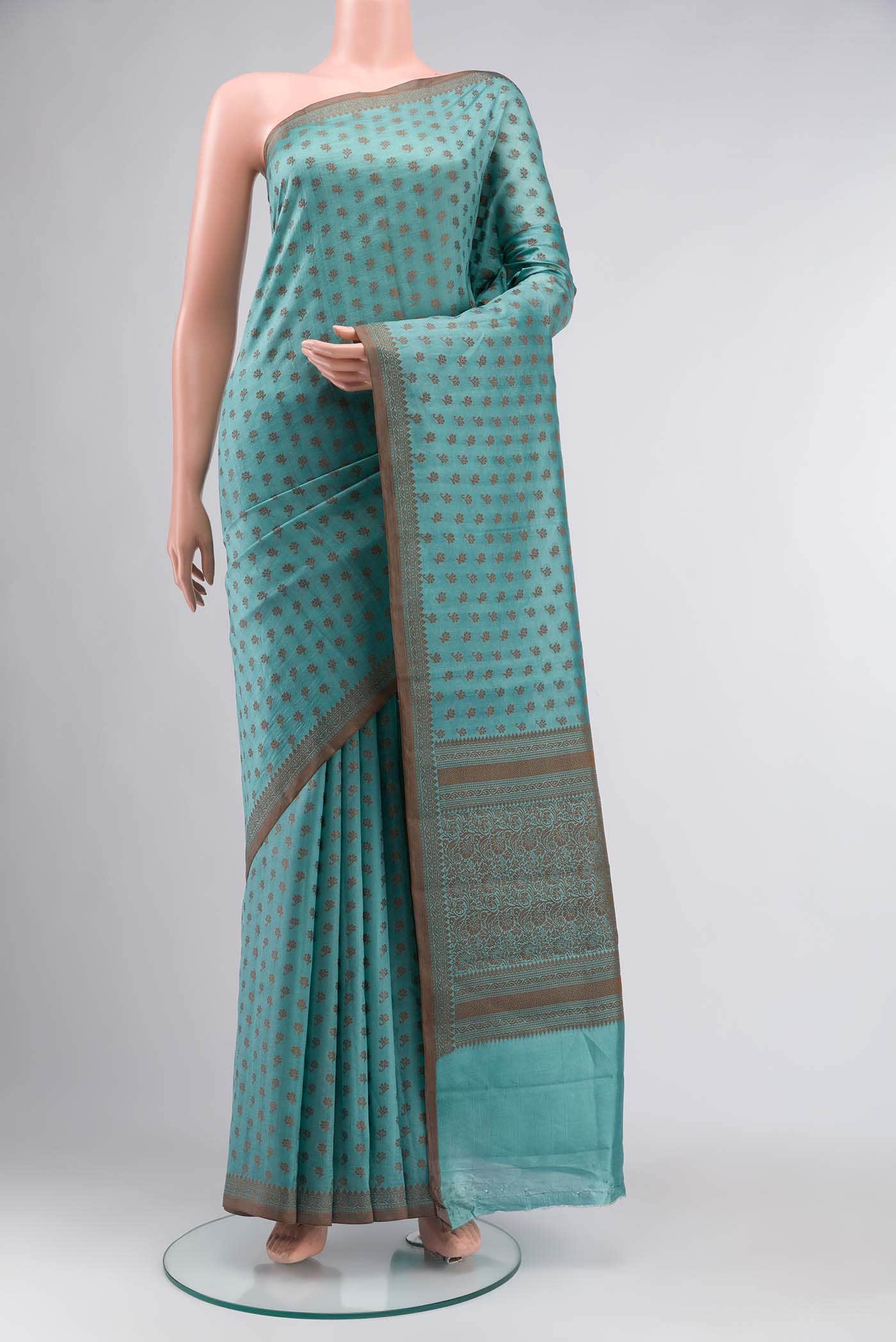 Green Banarasi Raw Silk Saree
