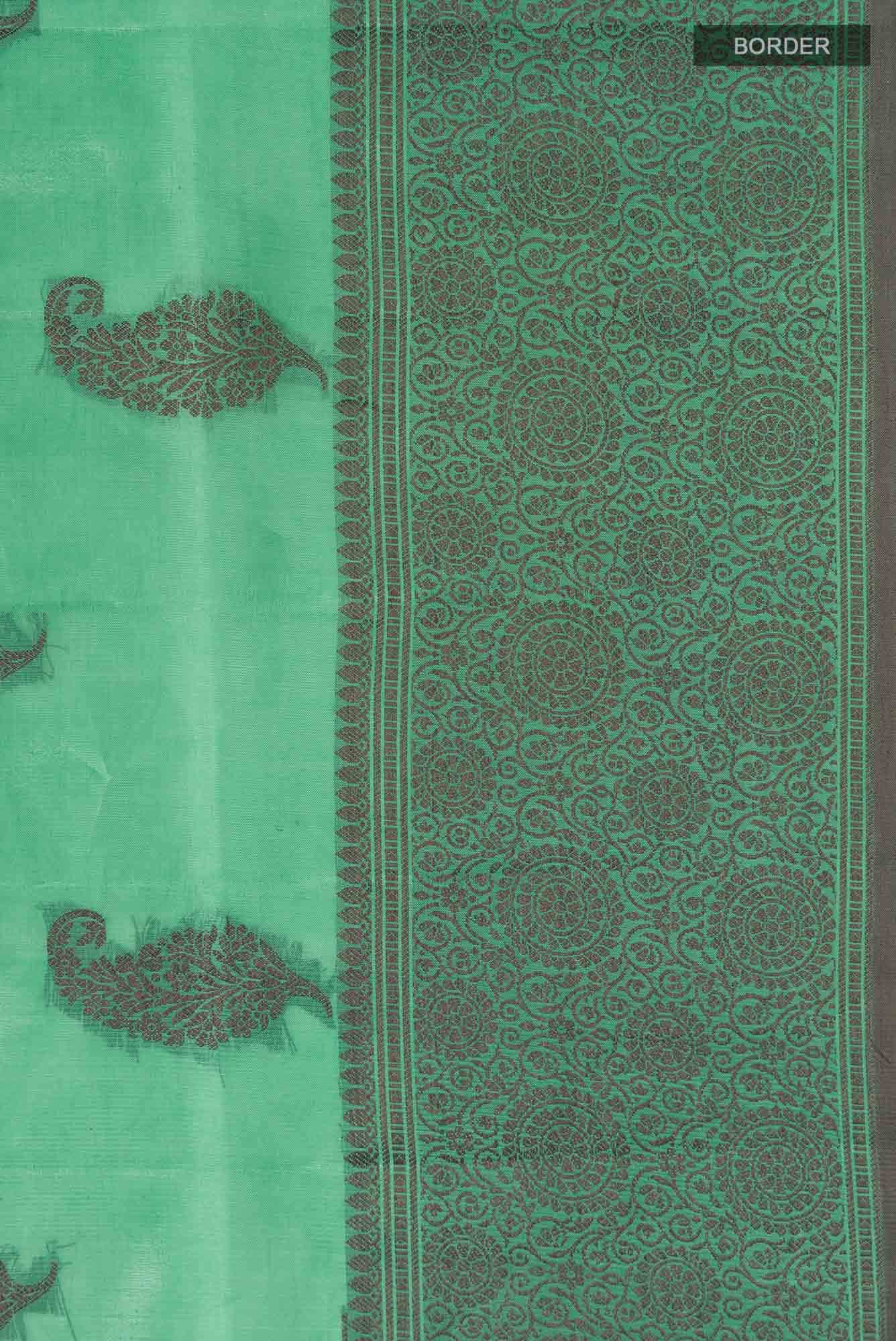 Green Banarasi Raw Silk Saree