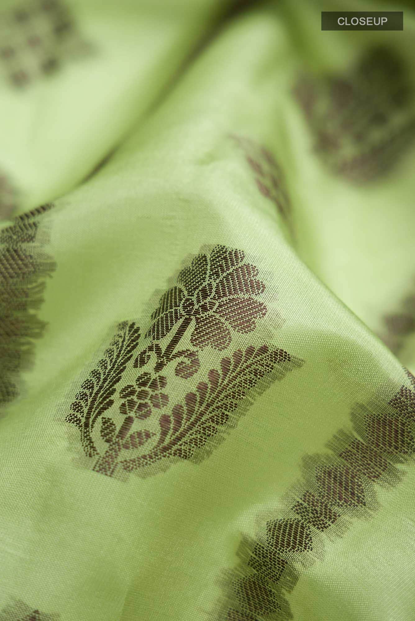 Green Banarasi Raw Silk Saree