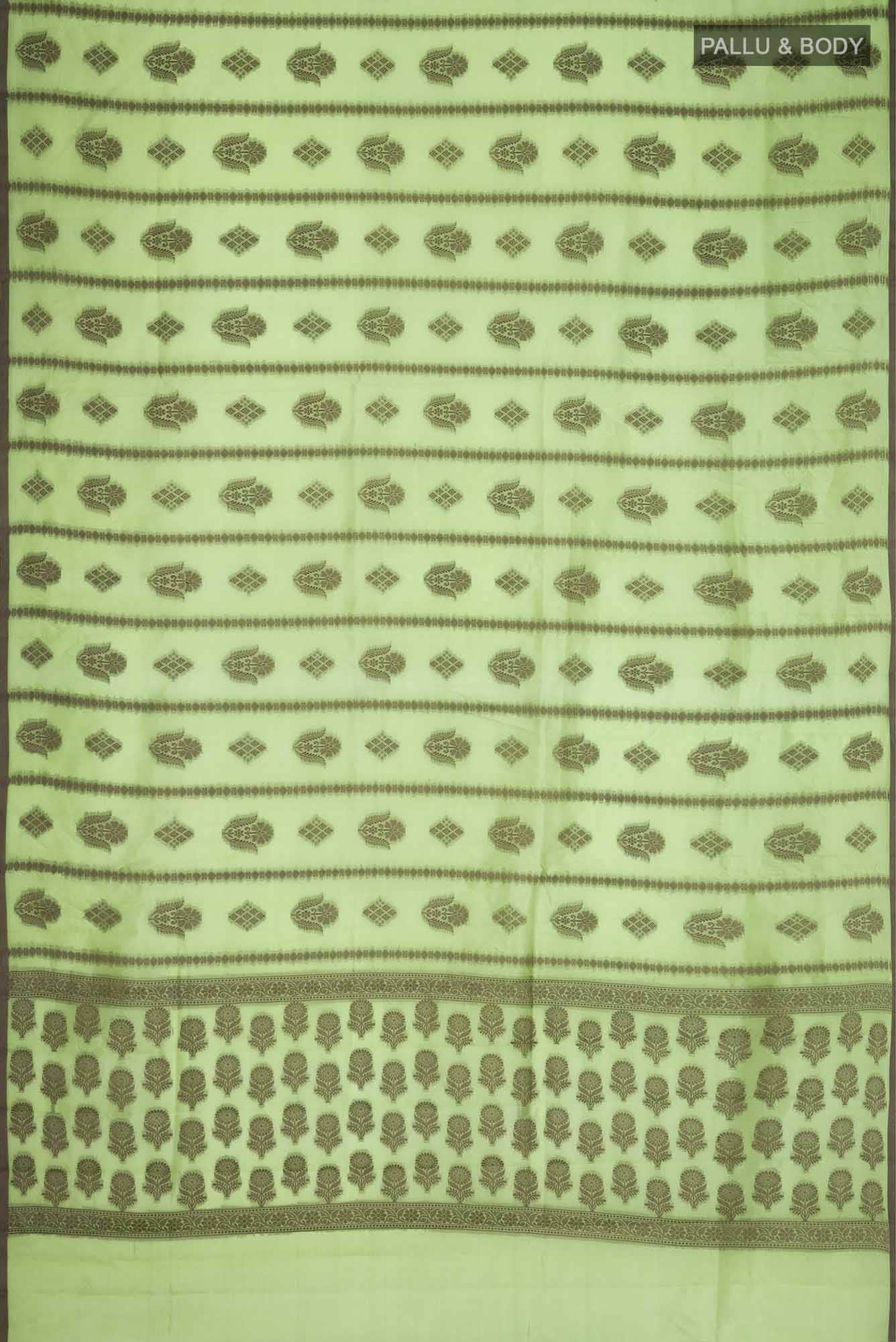 Green Banarasi Raw Silk Saree