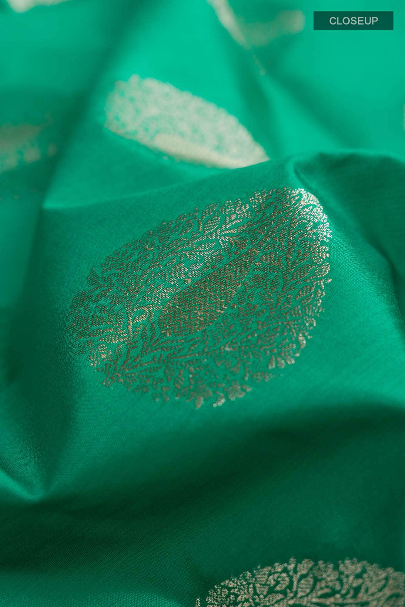 Green Banarasi Raw Silk Saree