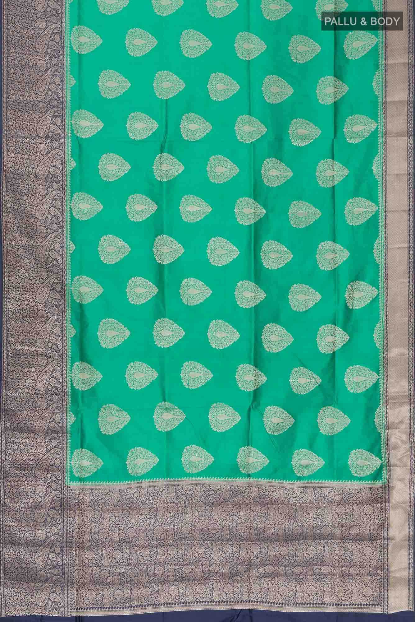 Green Banarasi Raw Silk Saree