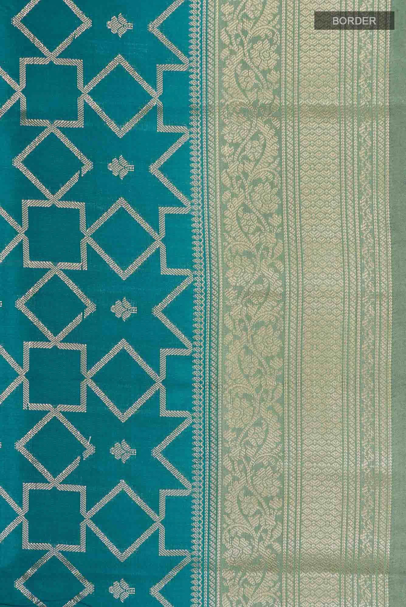 Blue Banarasi Raw Silk Saree