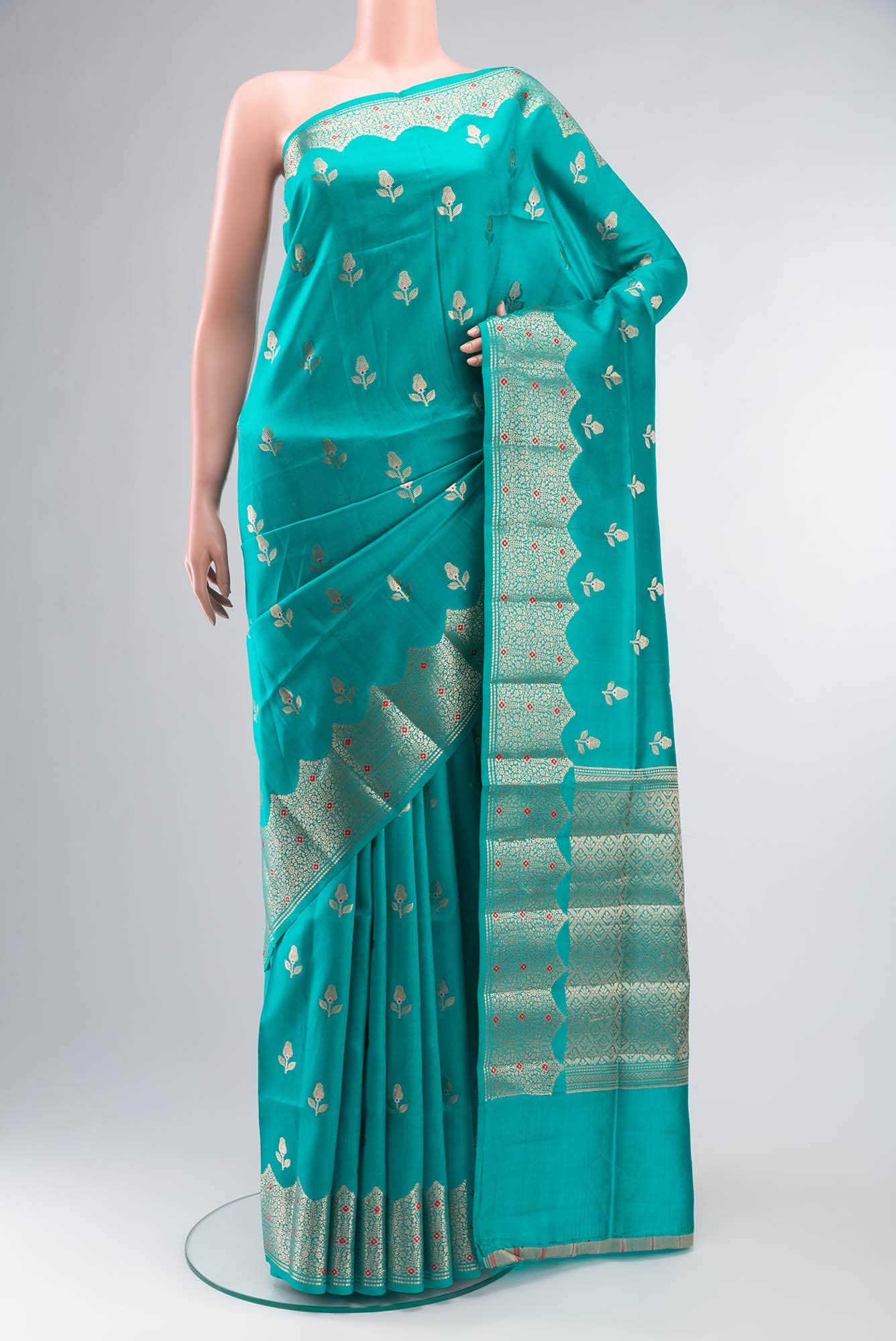 Blue Banarasi Raw Silk Saree