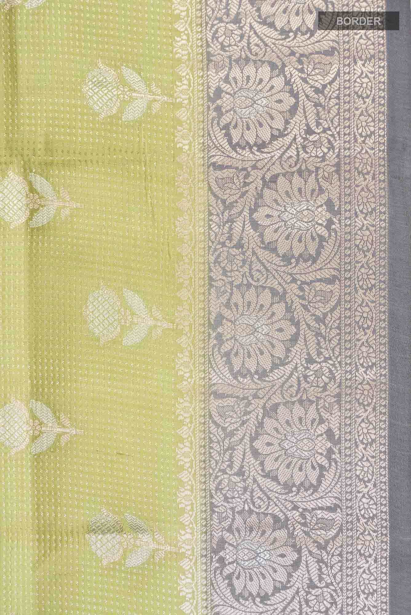 Green Banarasi Raw Silk Saree