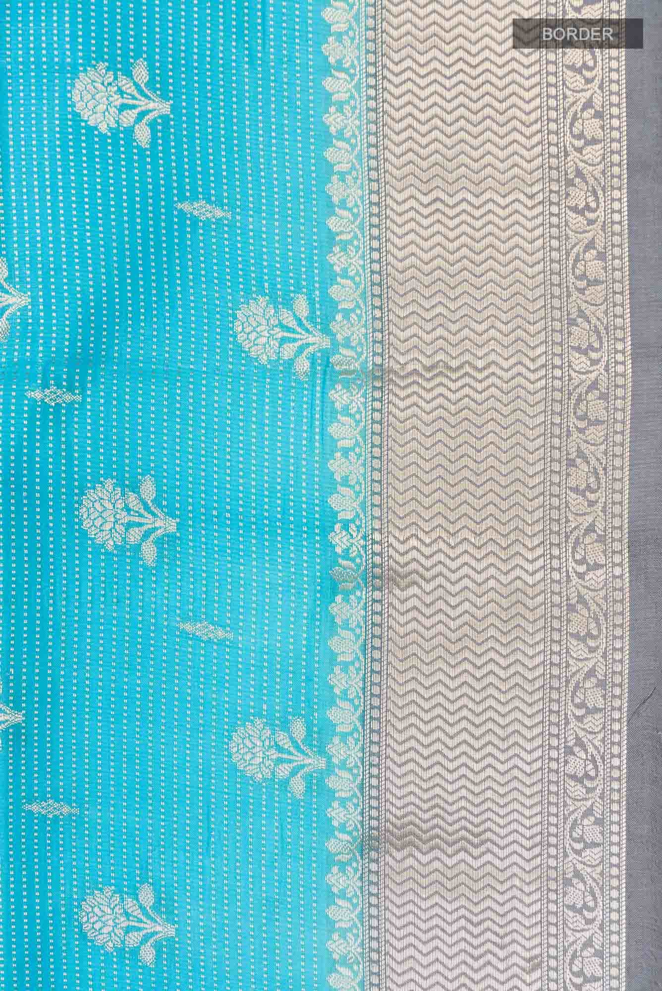 Blue Banarasi Raw Silk Saree