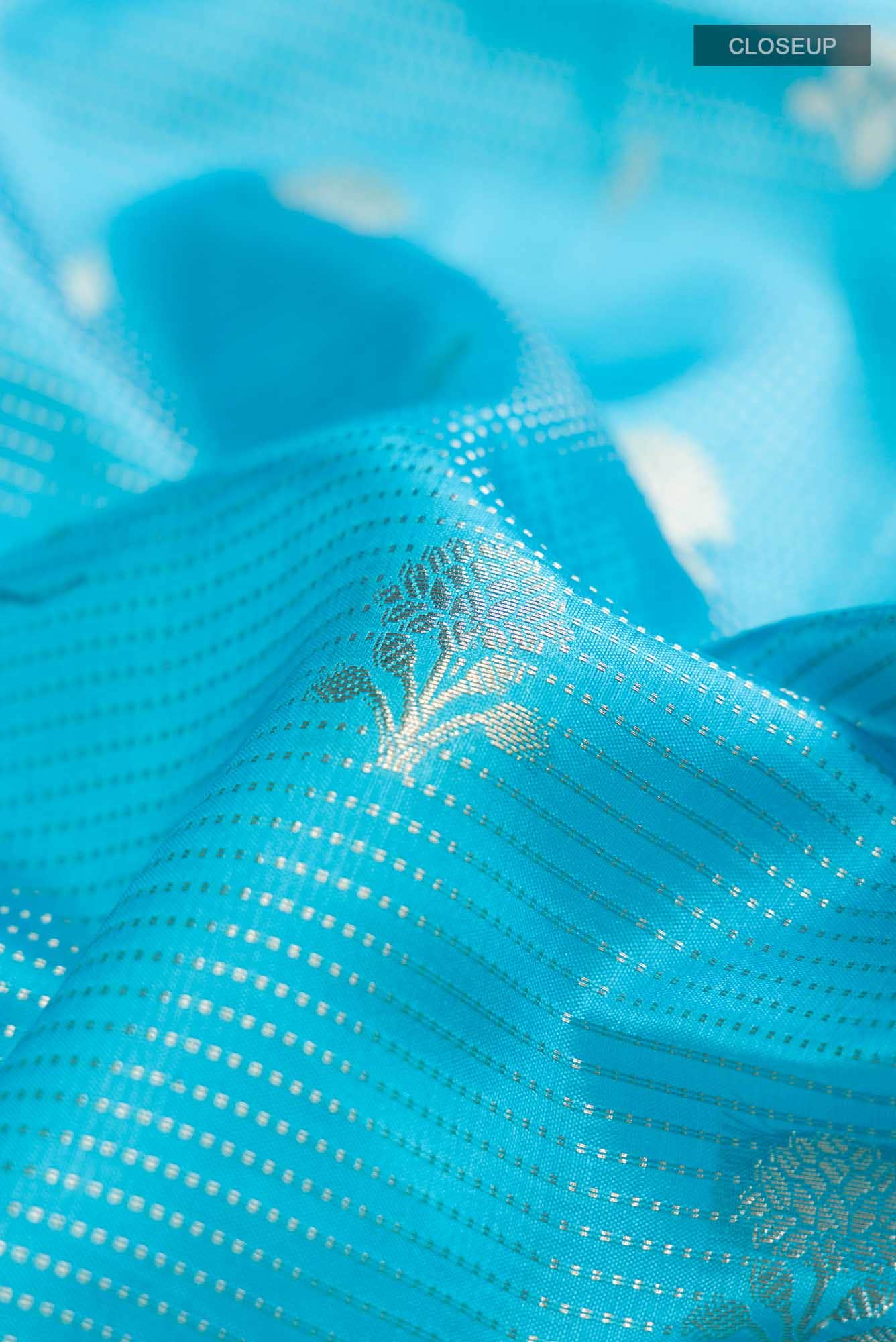 Blue Banarasi Raw Silk Saree