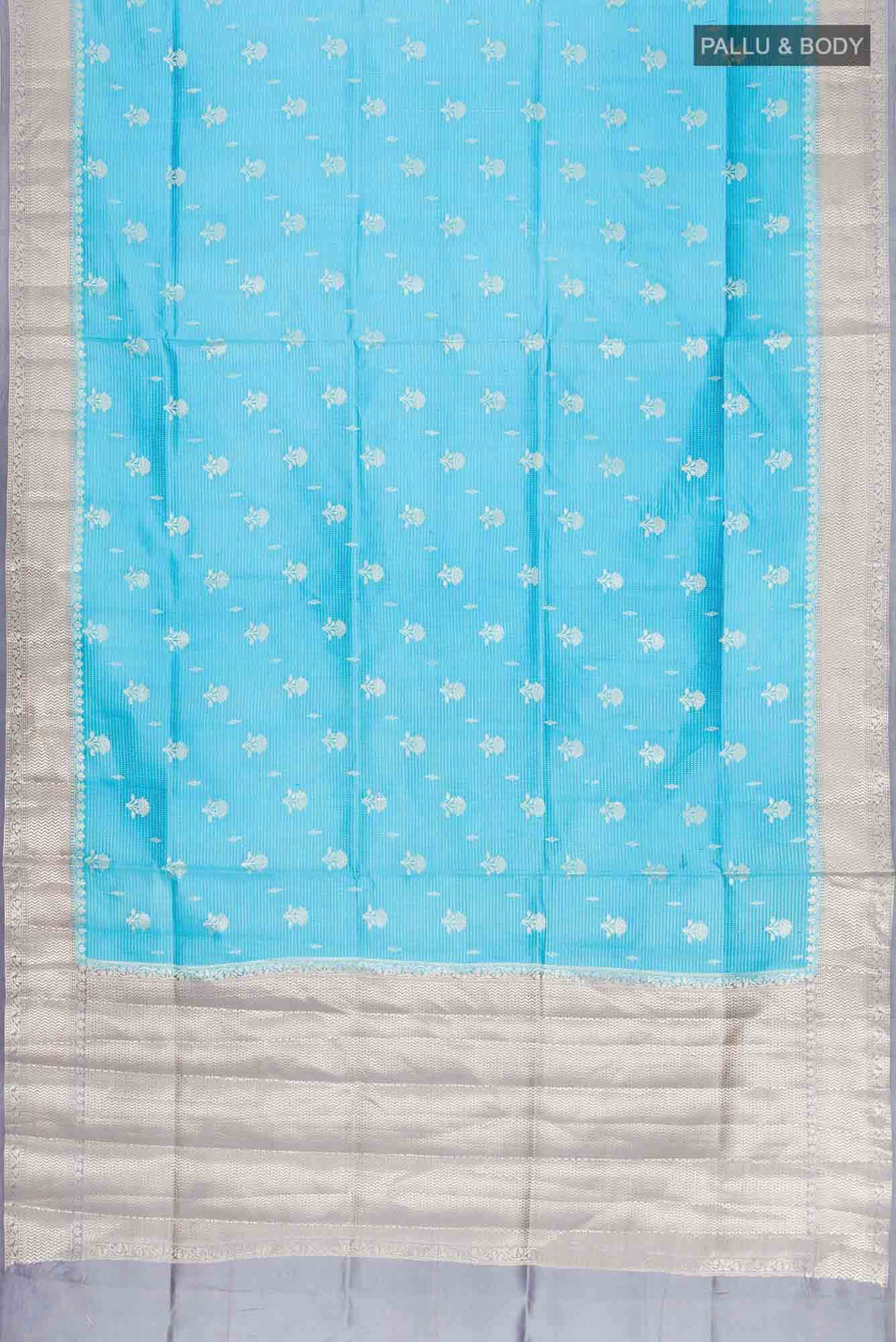 Blue Banarasi Raw Silk Saree