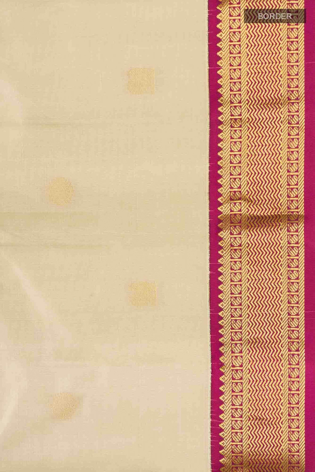 Beige Kanchipuram Silk Saree