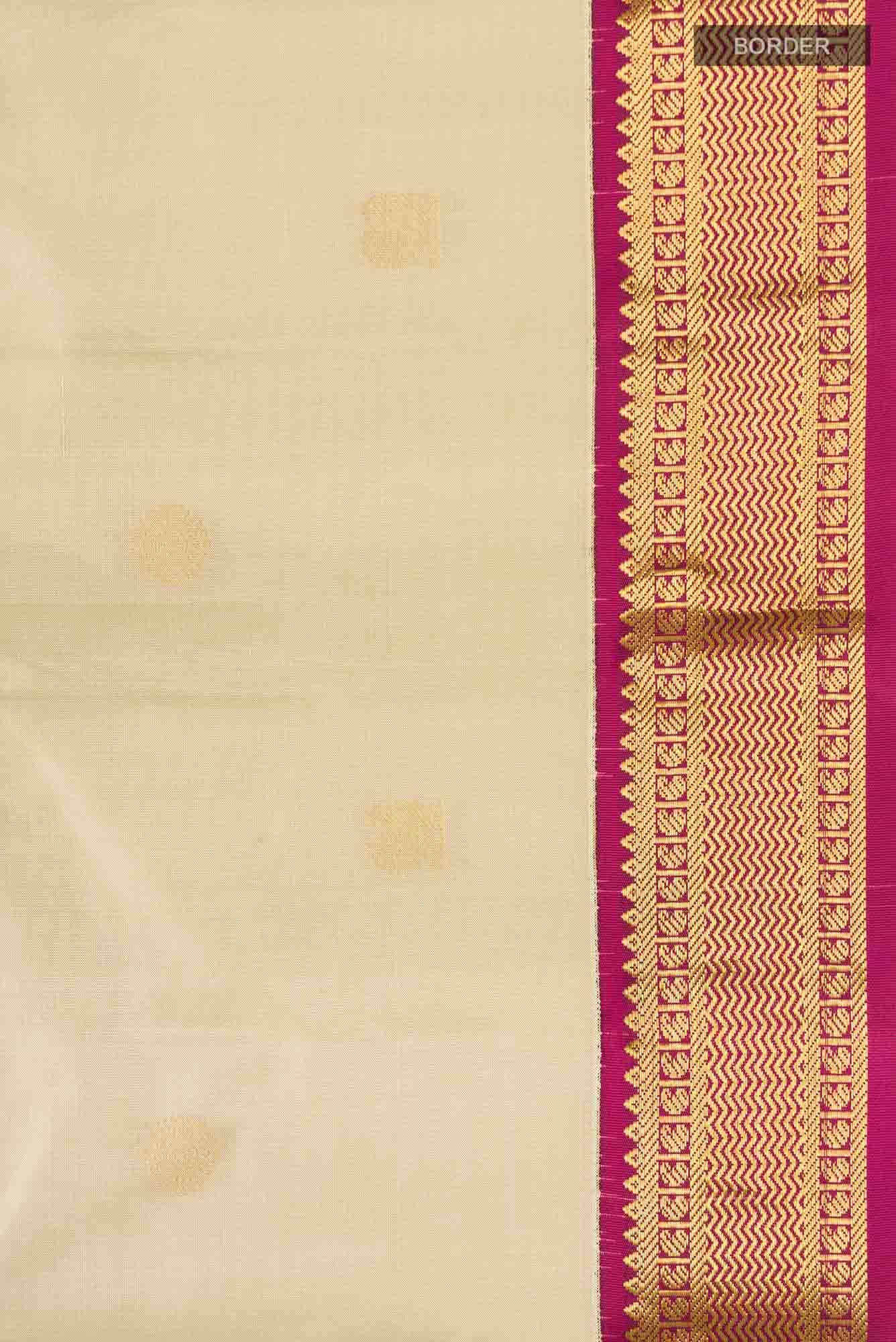 Beige Kanchipuram Silk Saree