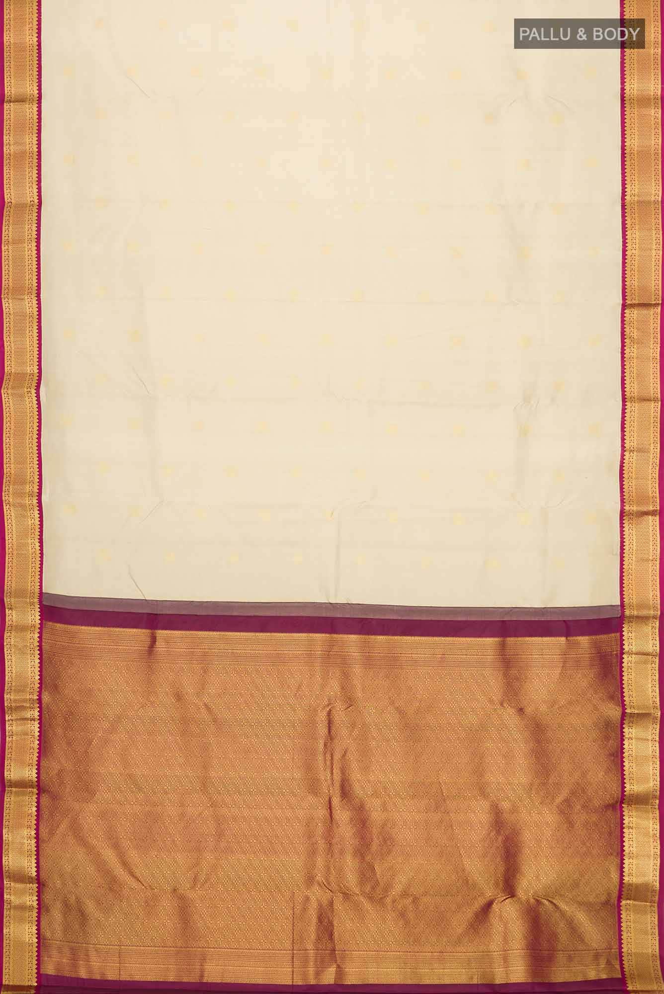 Beige Kanchipuram Silk Saree