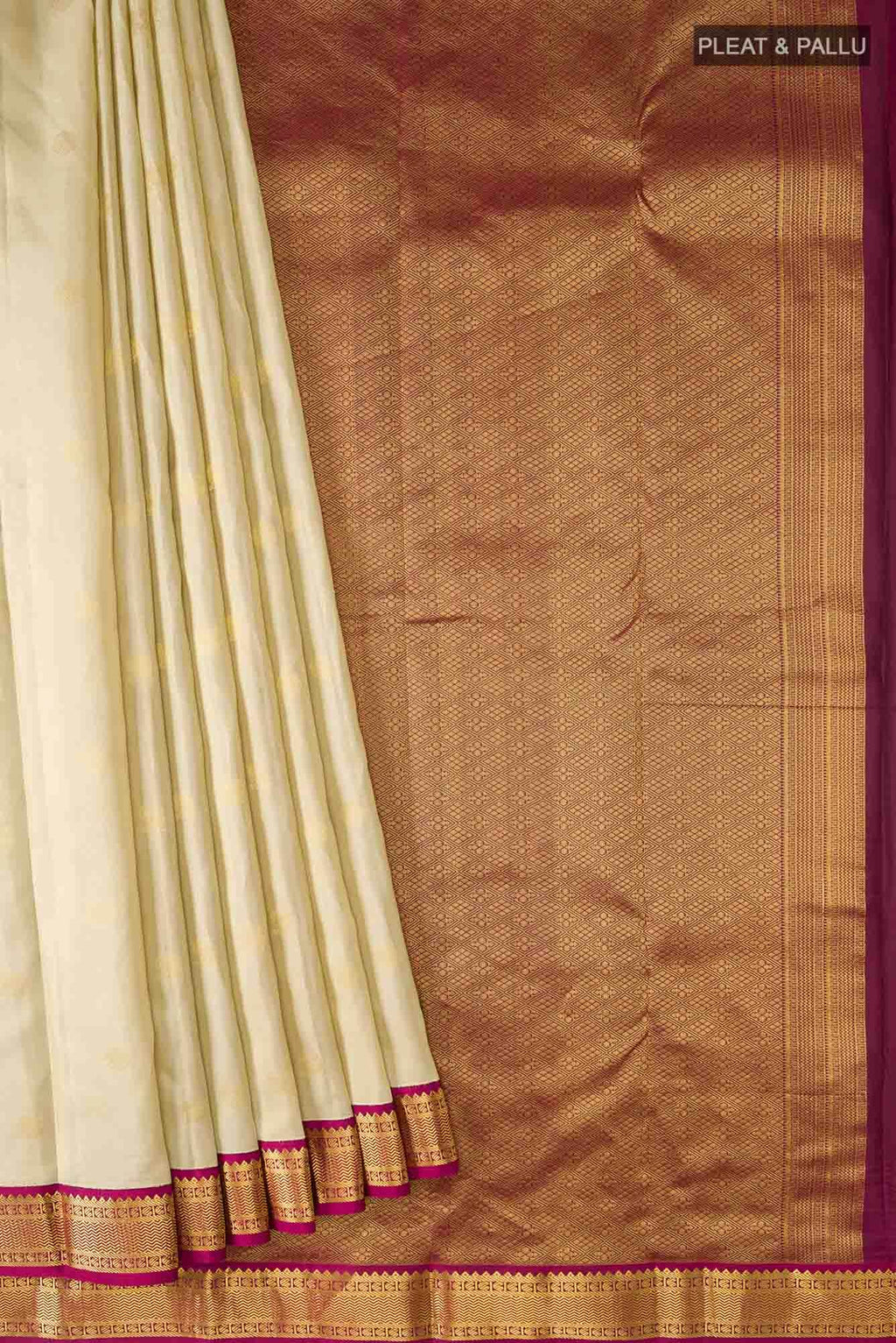 Beige Kanchipuram Silk Saree