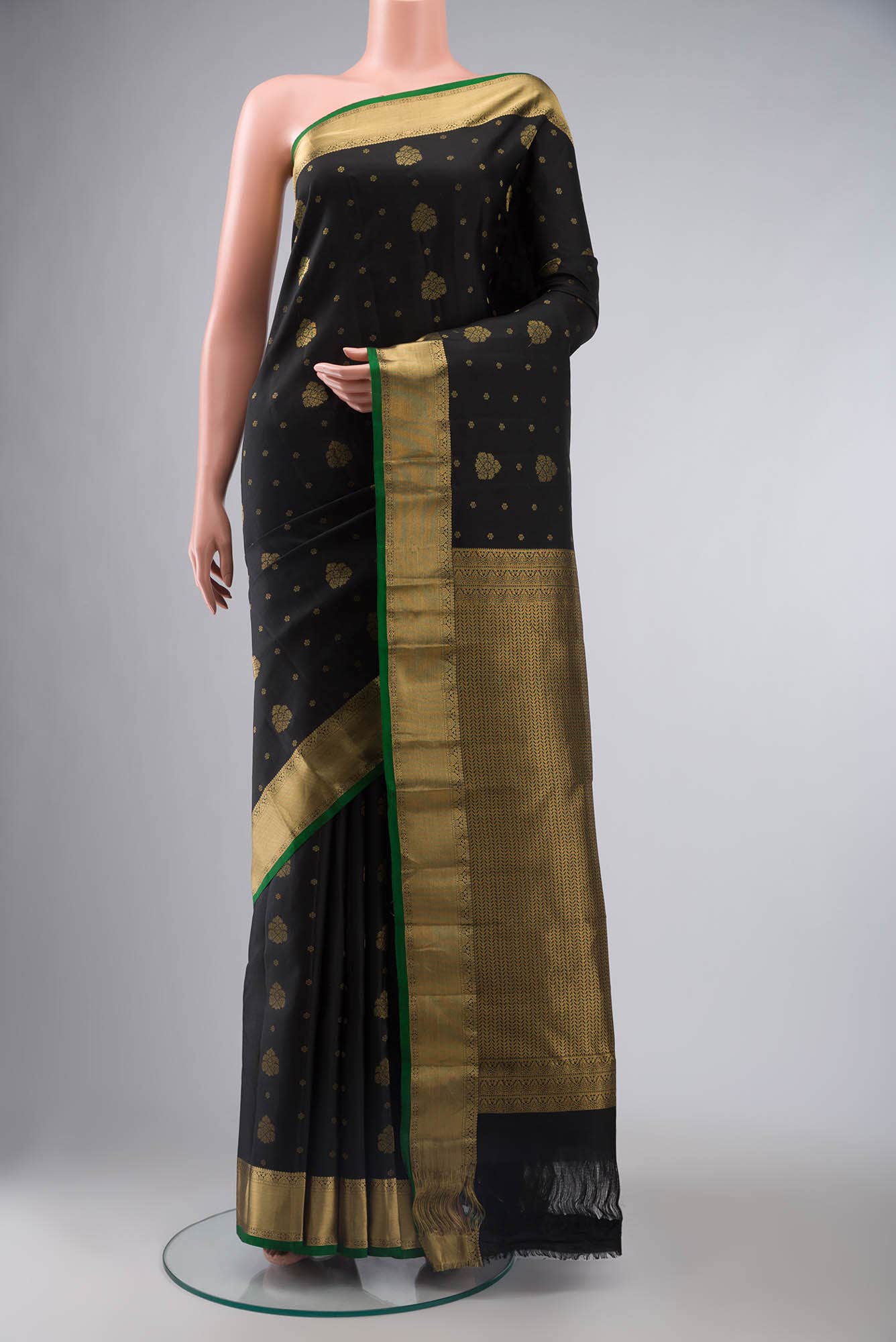 Black Kanchipuram Silk Saree