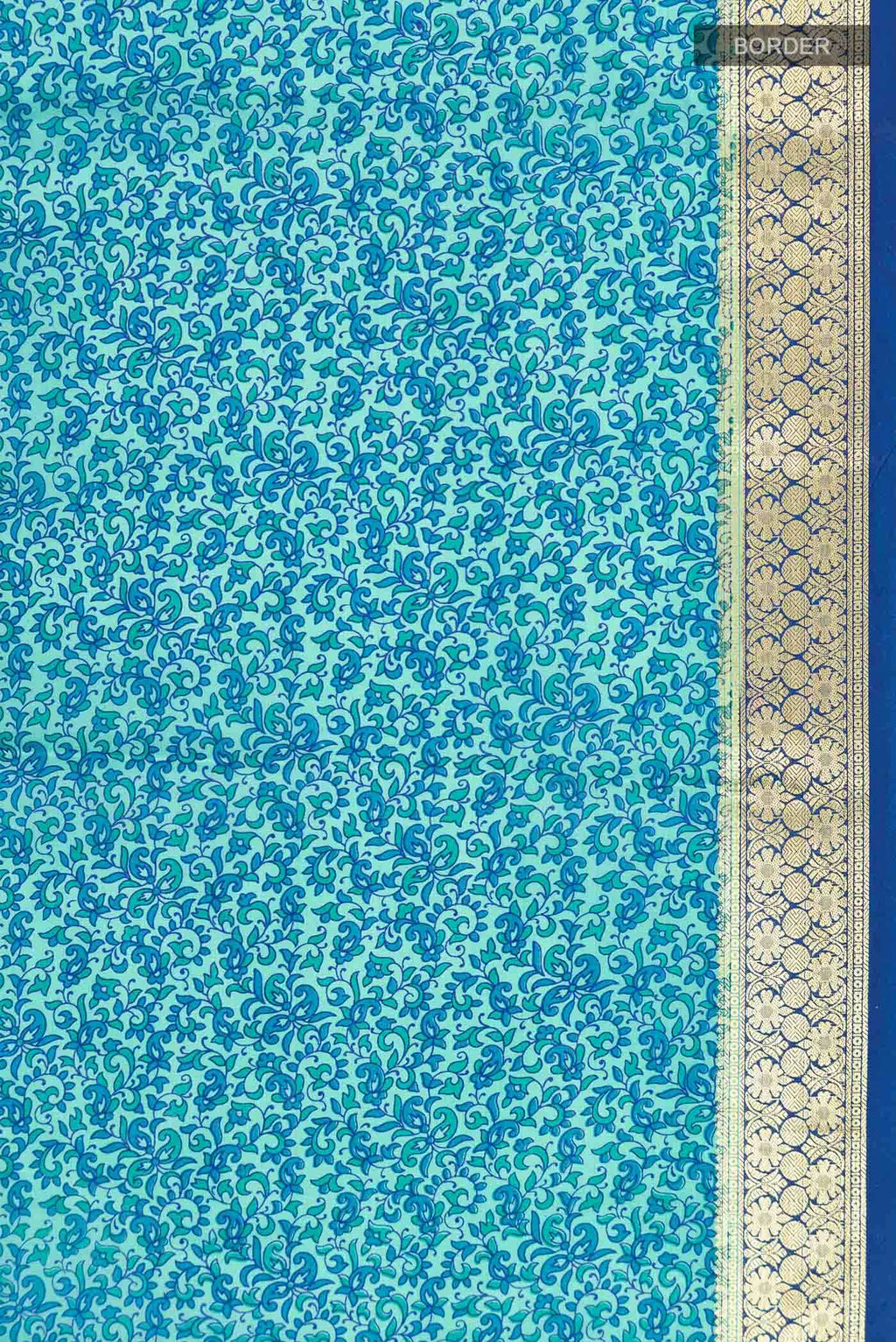 Blue Printed Silk Saree