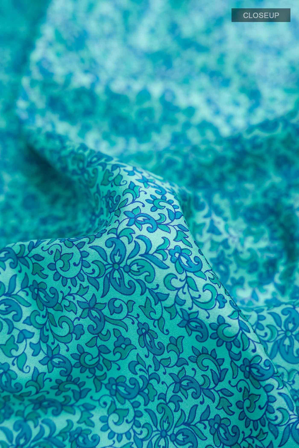 Blue Printed Silk Saree