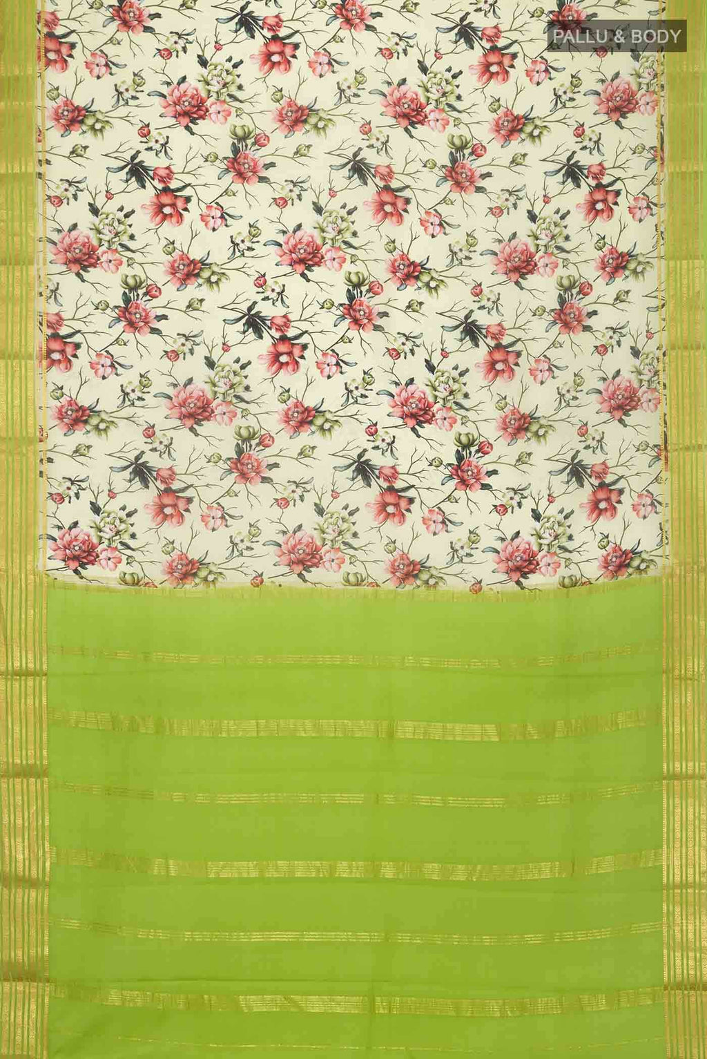 Light Green Mysore Crepe Saree