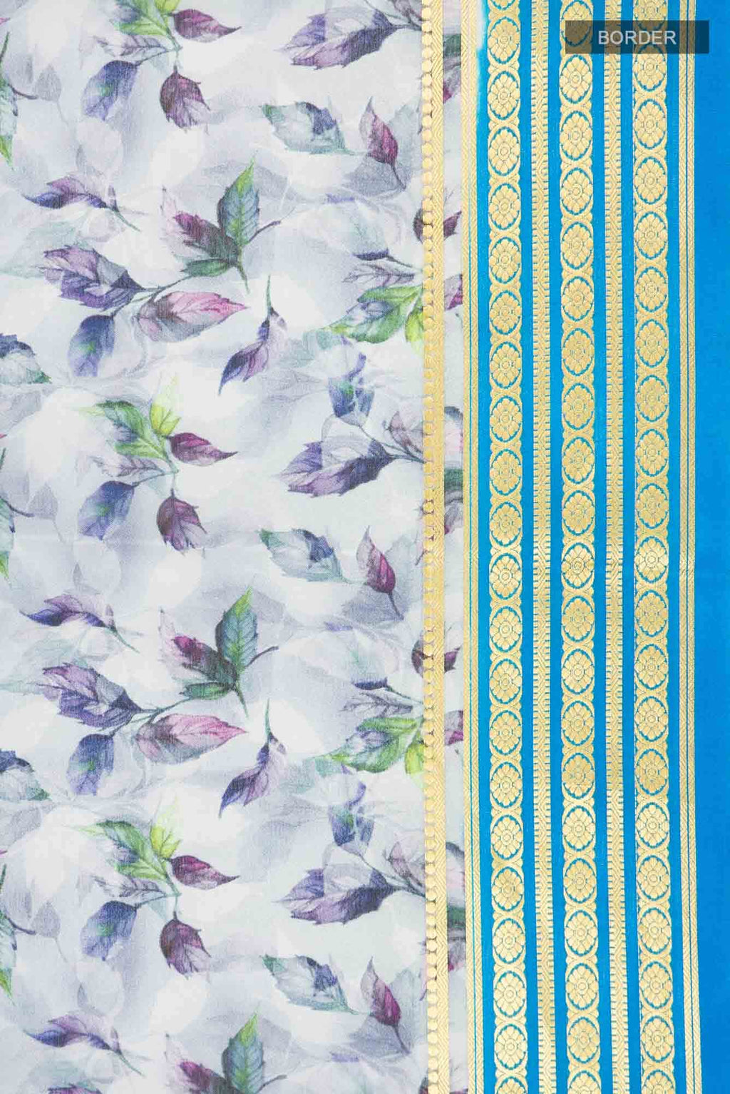 Blue Crepe Saree
