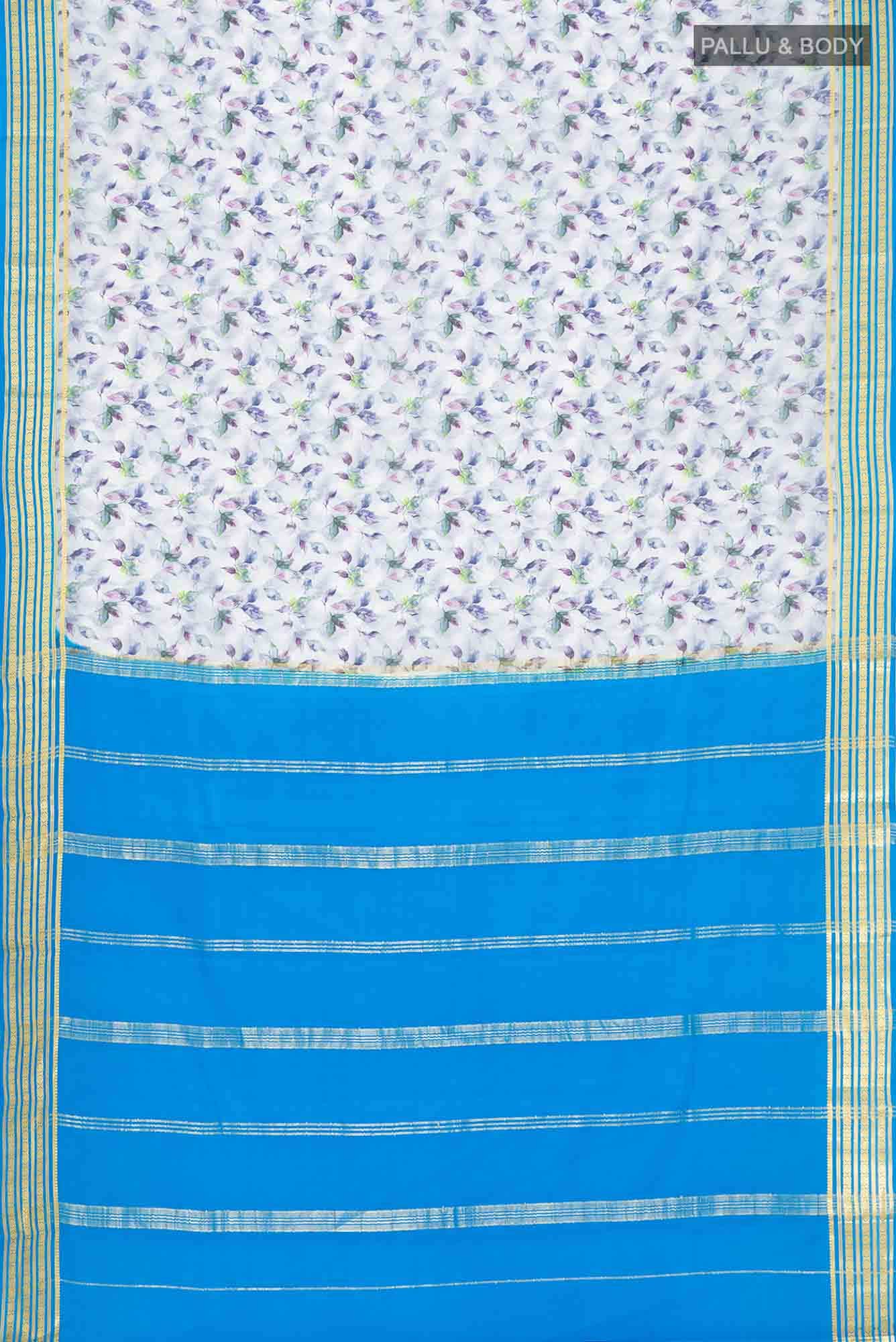 Blue Crepe Saree