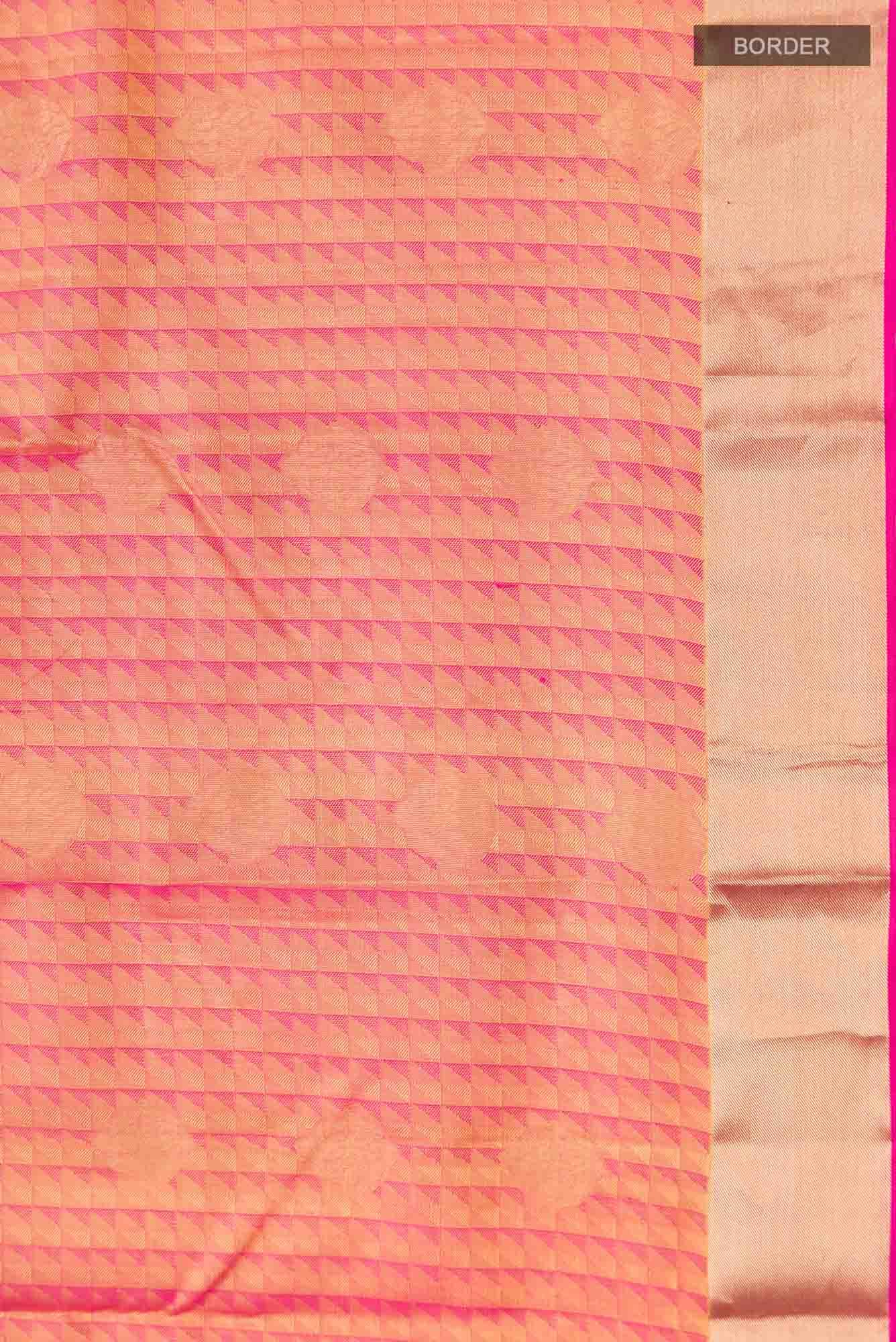 Yellow with Pink Dual Tone Kanchipuram Silk Saree