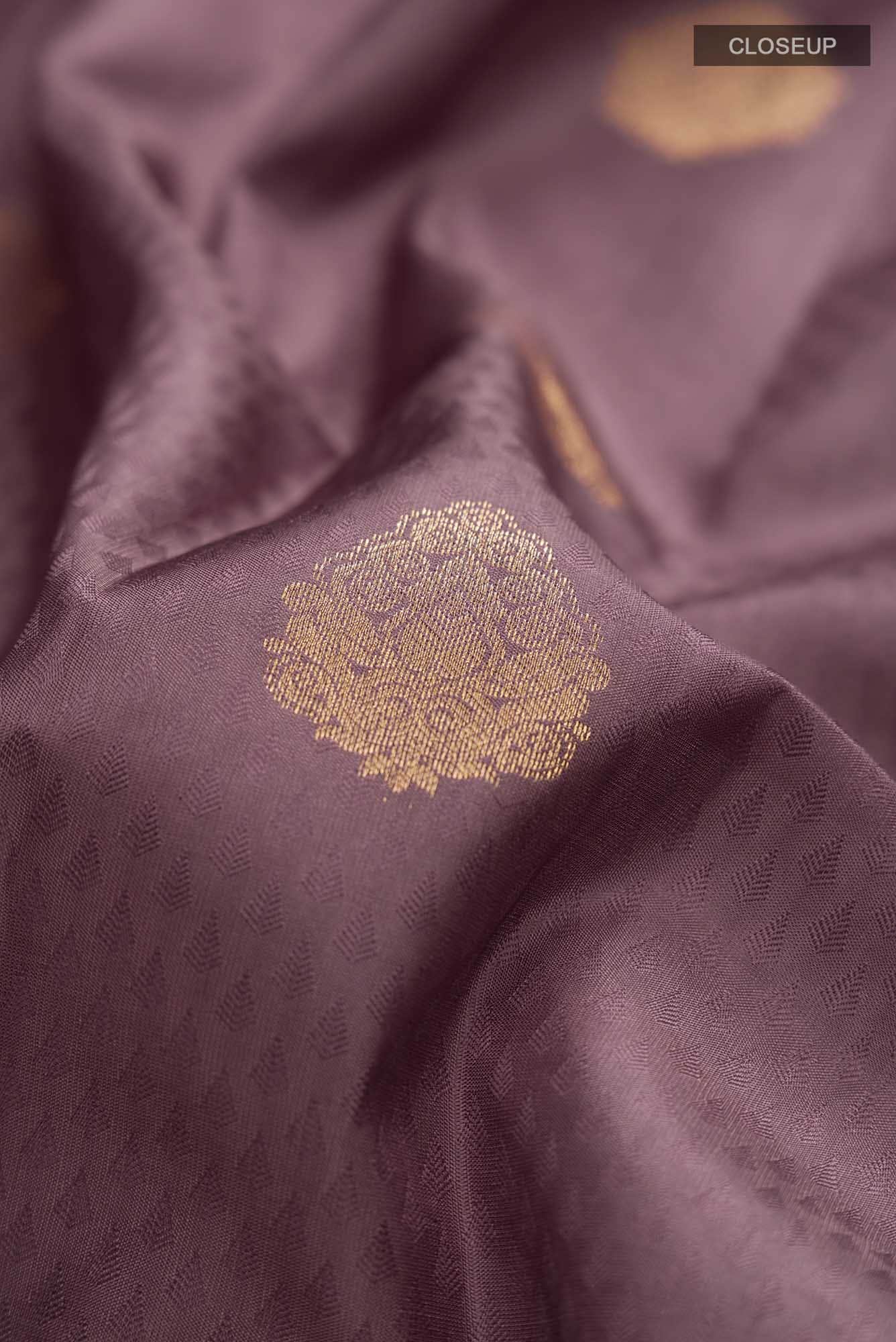 Dark Mauve Kanchipuram Silk Saree