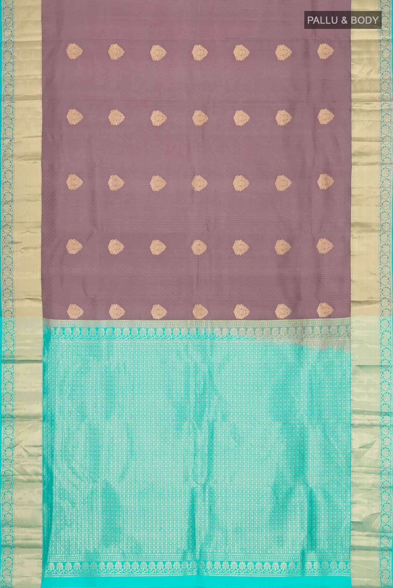 Dark Mauve Kanchipuram Silk Saree