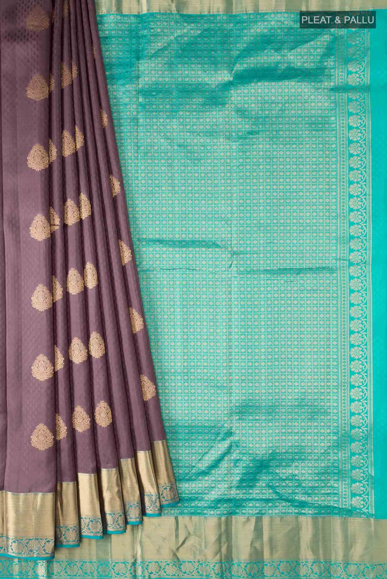 Dark Mauve Kanchipuram Silk Saree
