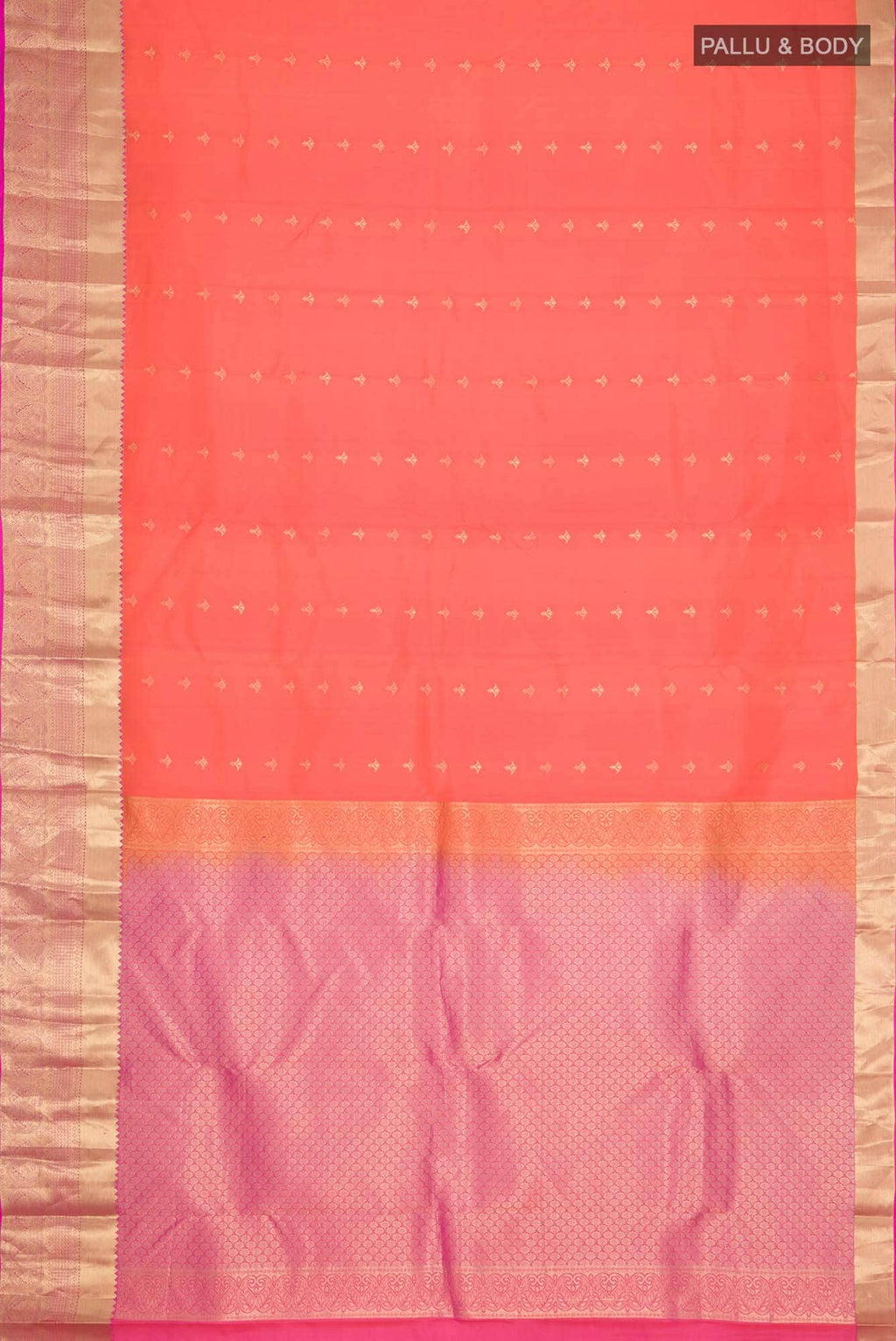 Orange Kanchipuram Silk Saree