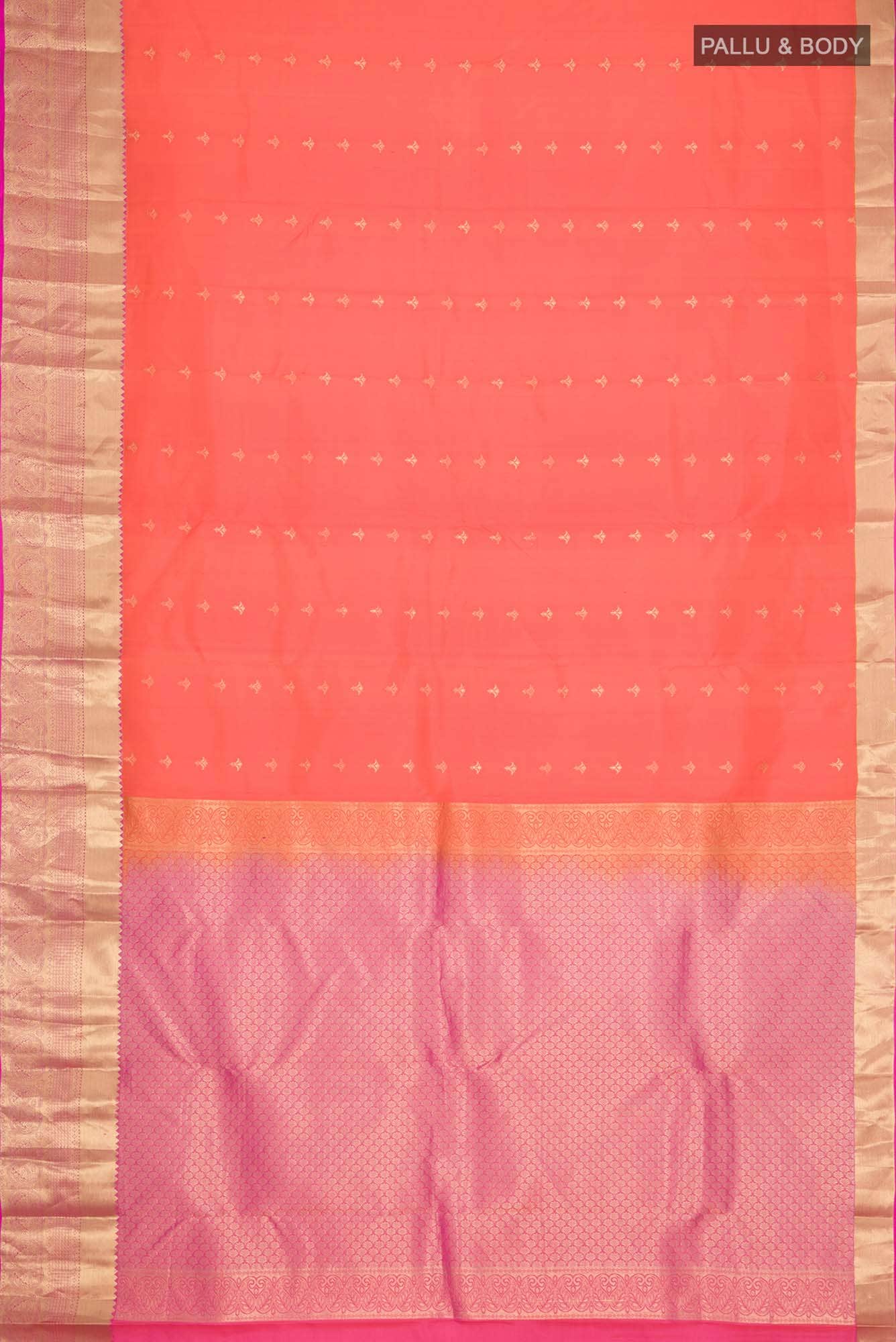Orange Kanchipuram Silk Saree