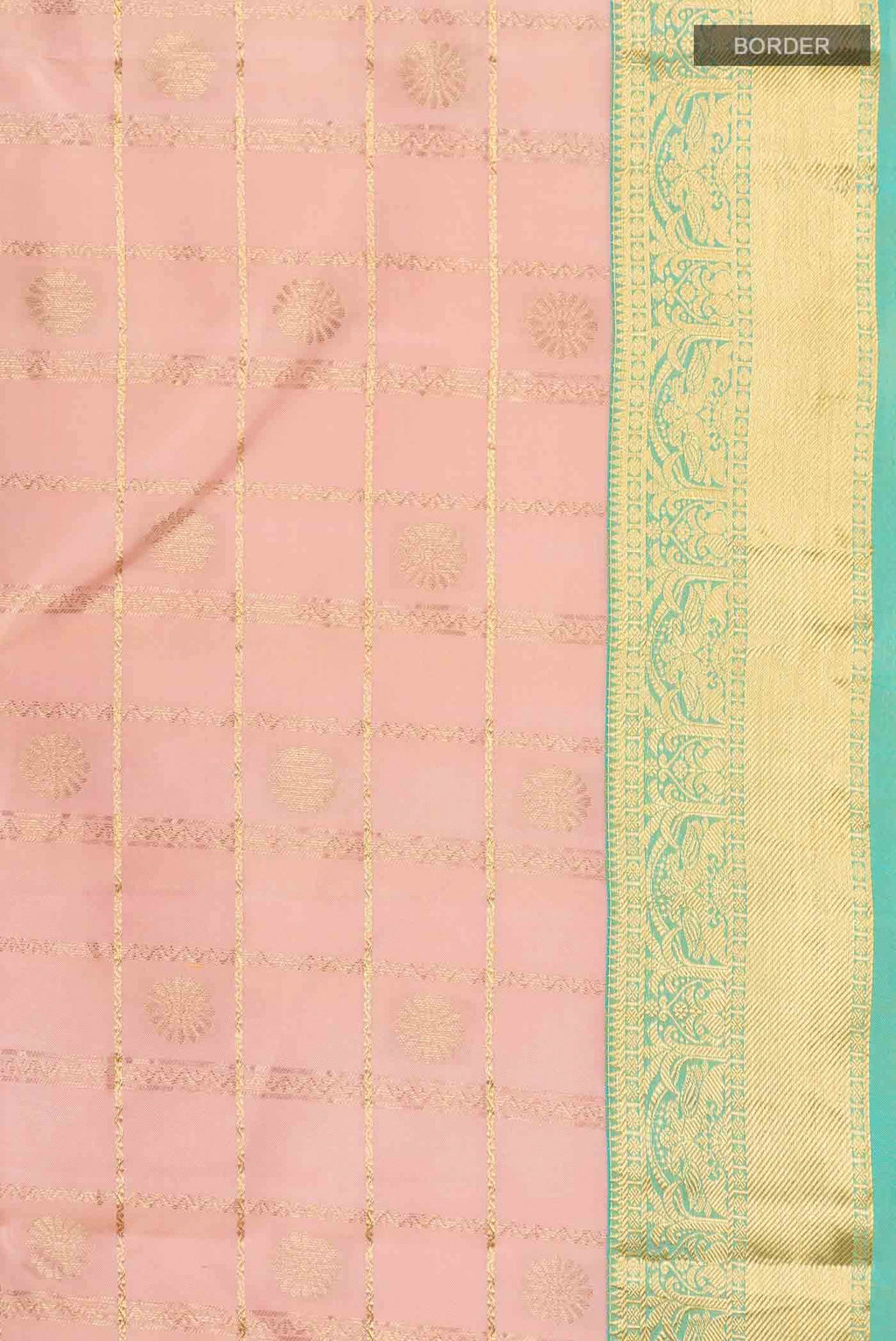 Peach Kanchipuram Silk Saree